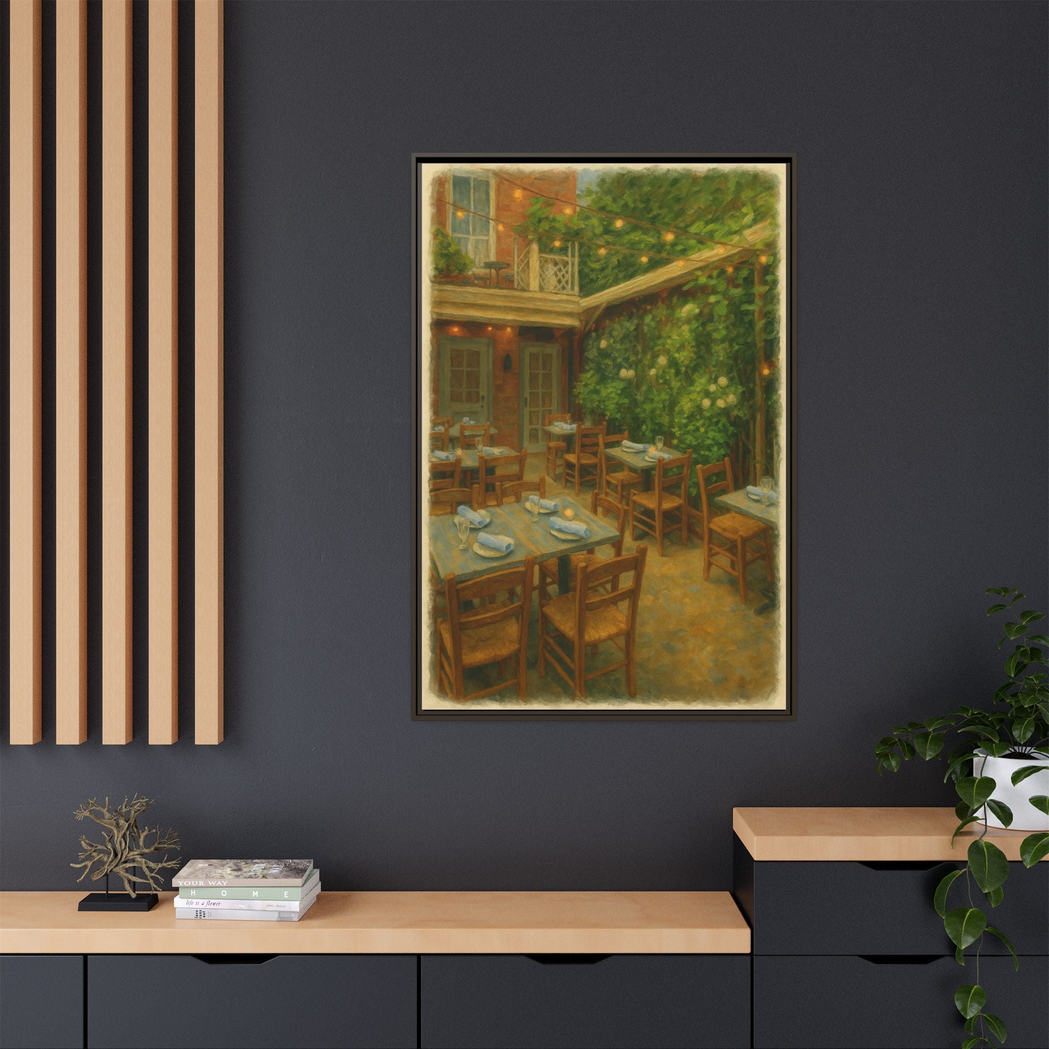 Palma — Restaurant Print | Matte Canvas + Wooden Frame