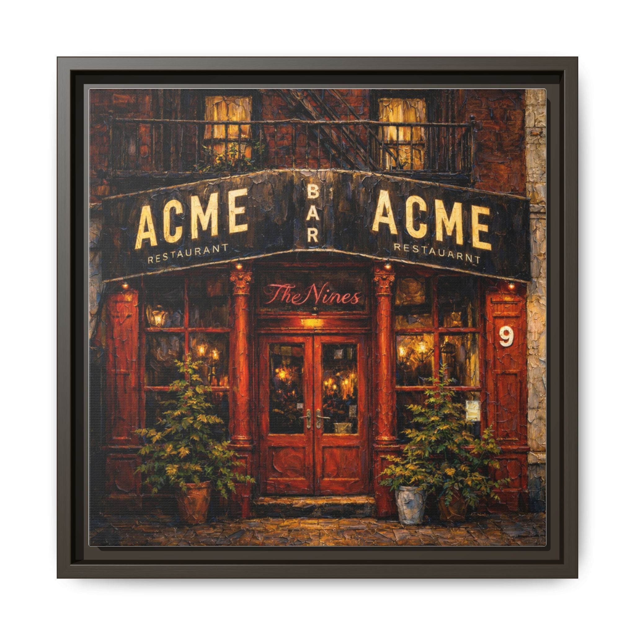 The Nines — Restaurant Print | Matte Canvas + Wooden Frame