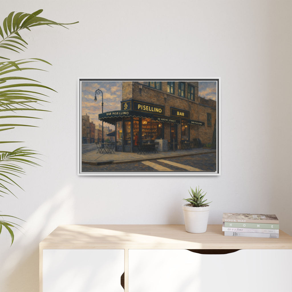 Bar Pisellino — Restaurant Print | Matte Canvas + Wooden Frame