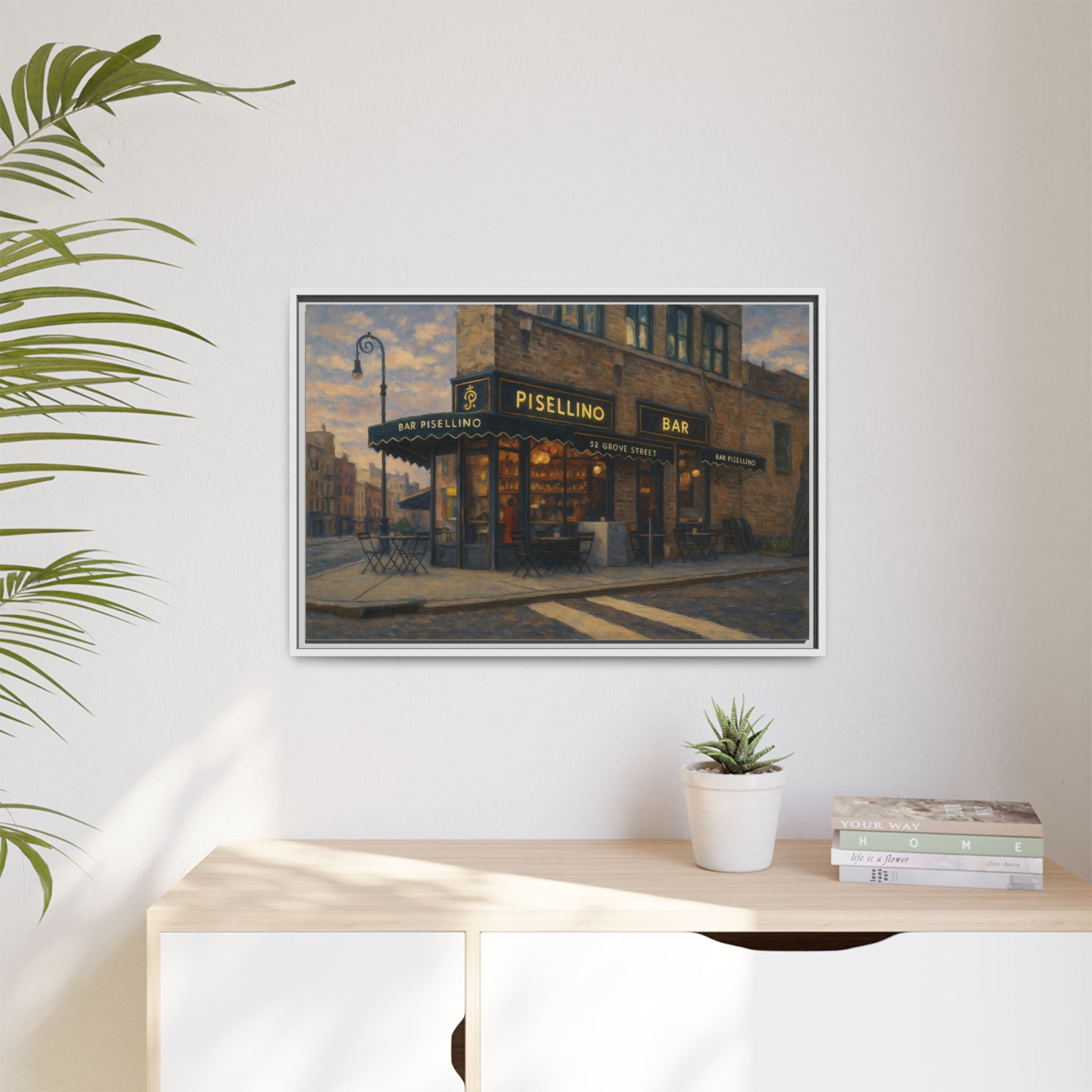 Bar Pisellino — Restaurant Print | Matte Canvas + Wooden Frame