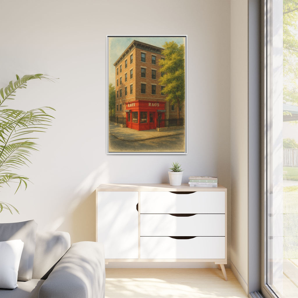 Rao's — Restaurant Print | Matte Canvas + Wooden Frame