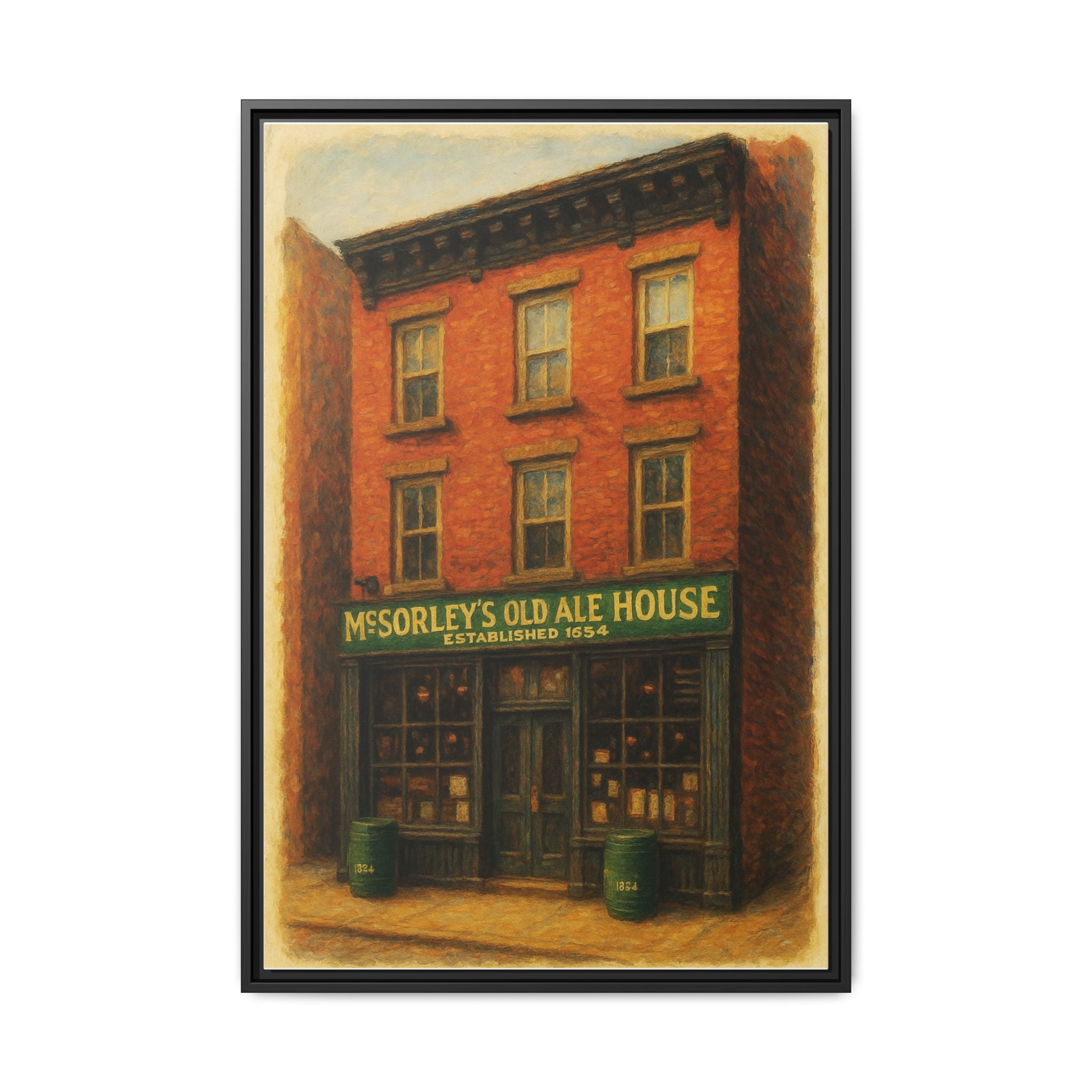 McSorley's Old Ale House — Restaurant Print | Matte Canvas + Wooden Frame