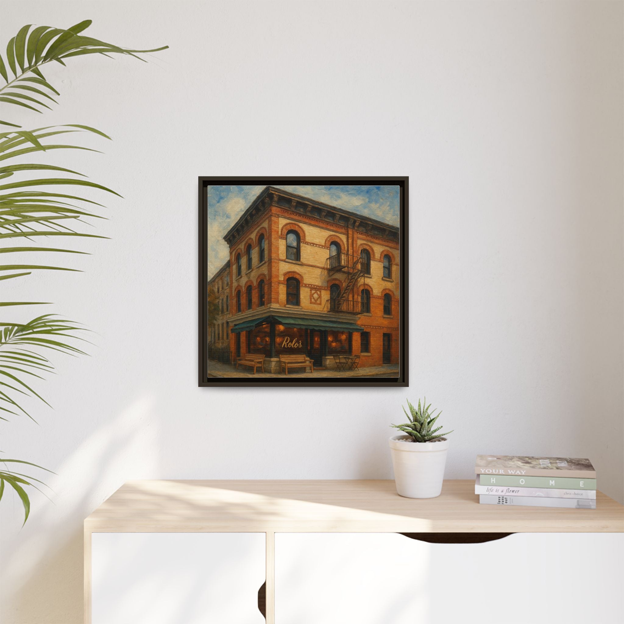 Rolo's — Restaurant Print | Matte Canvas + Wooden Frame