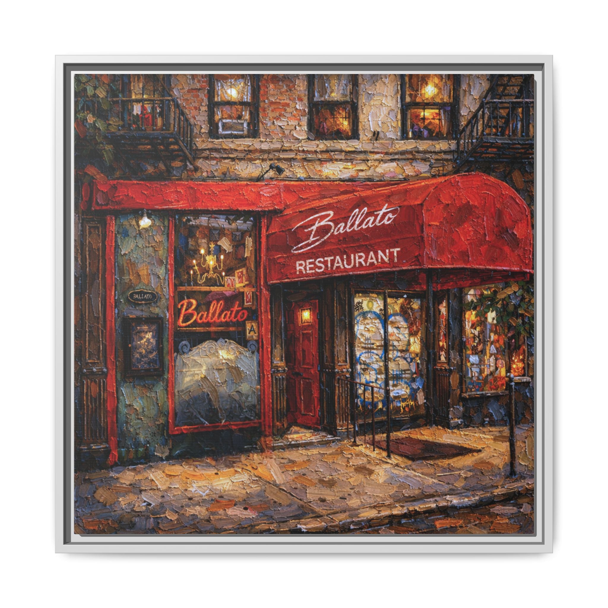 Emilio's Ballato — Restaurant Print | Matte Canvas + Wooden Frame