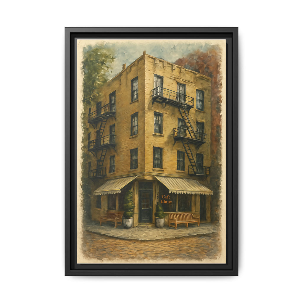 Cafe Cluny — Restaurant Print | Matte Canvas + Wooden Frame