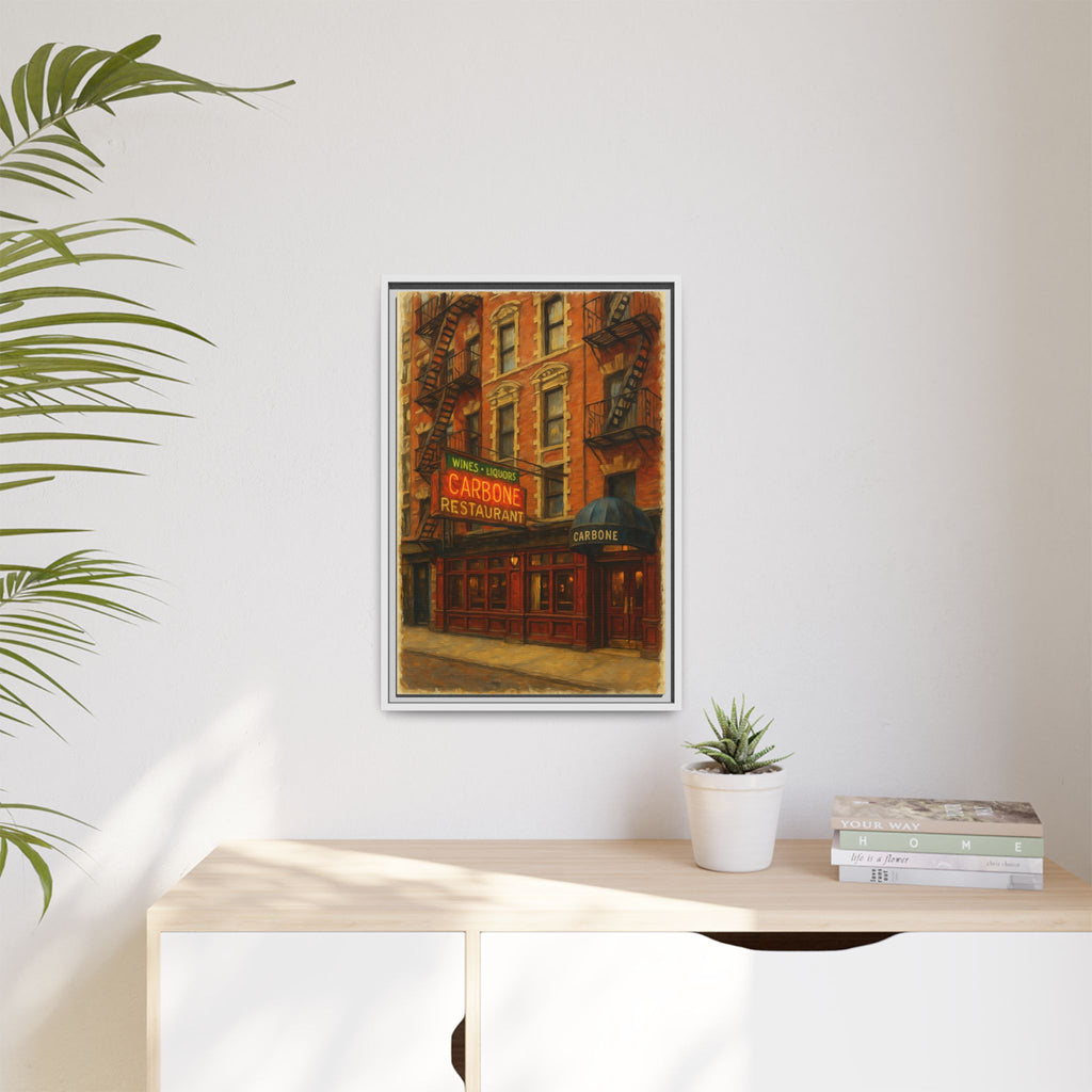 Carbone — Restaurant Print | Matte Canvas + Wooden Frame