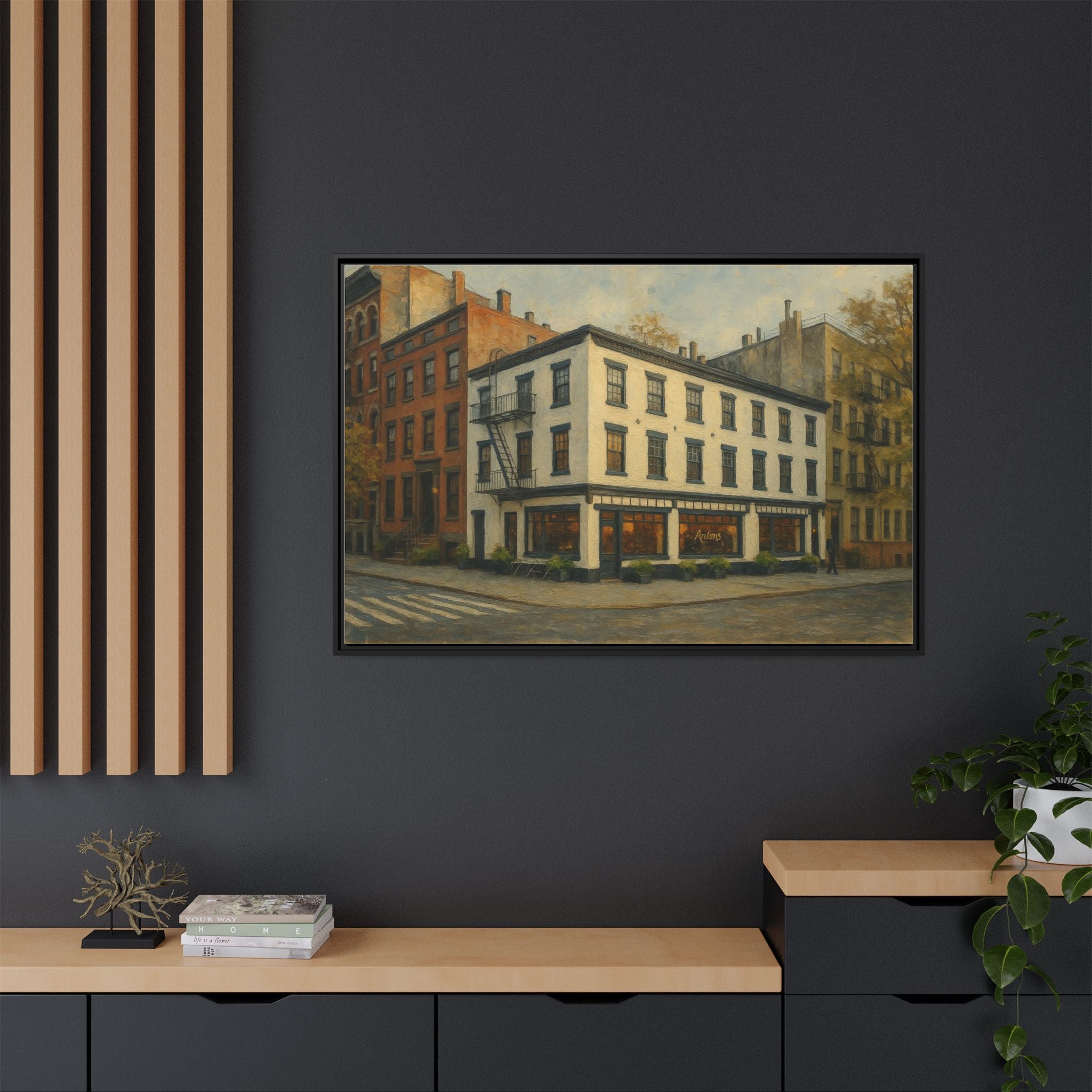 Anton's — Restaurant Print | Matte Canvas + Wooden Frame
