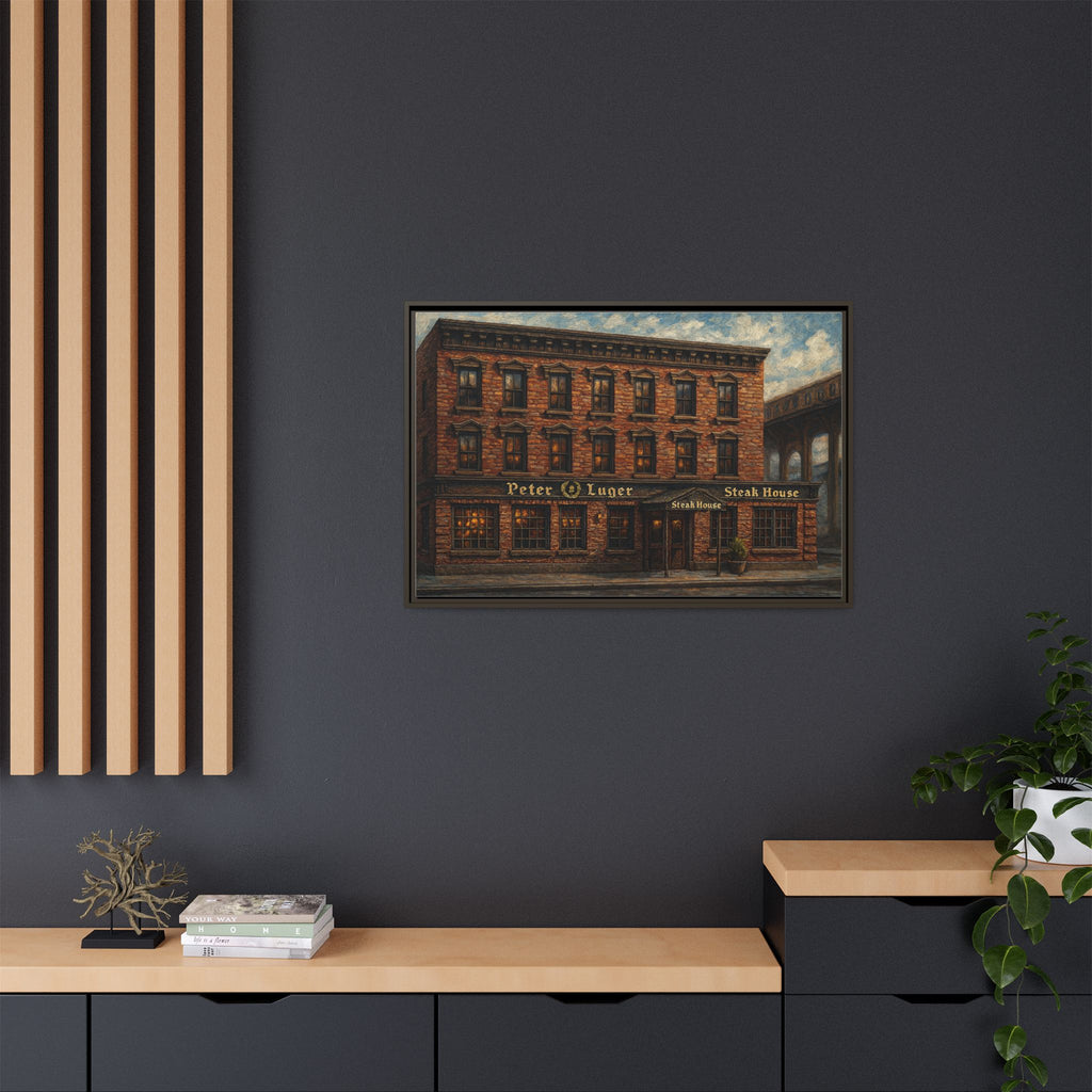 Peter Luger Steakhouse — Restaurant Print | Matte Canvas + Wooden Frame