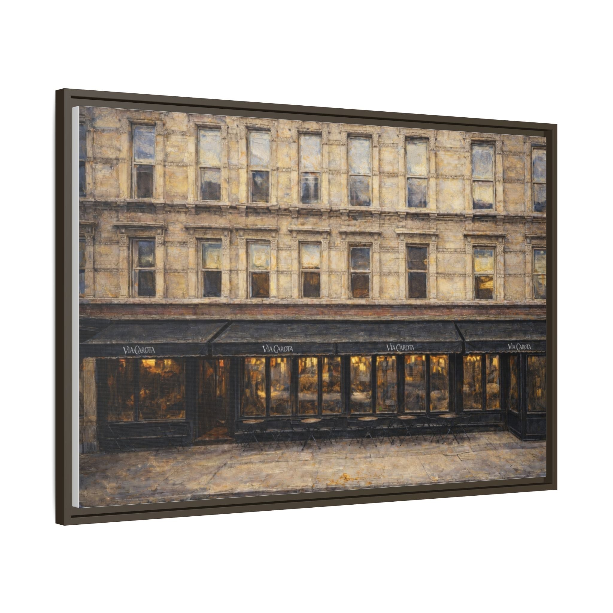 Via Carota — Restaurant Print | Matte Canvas + Wooden Frame