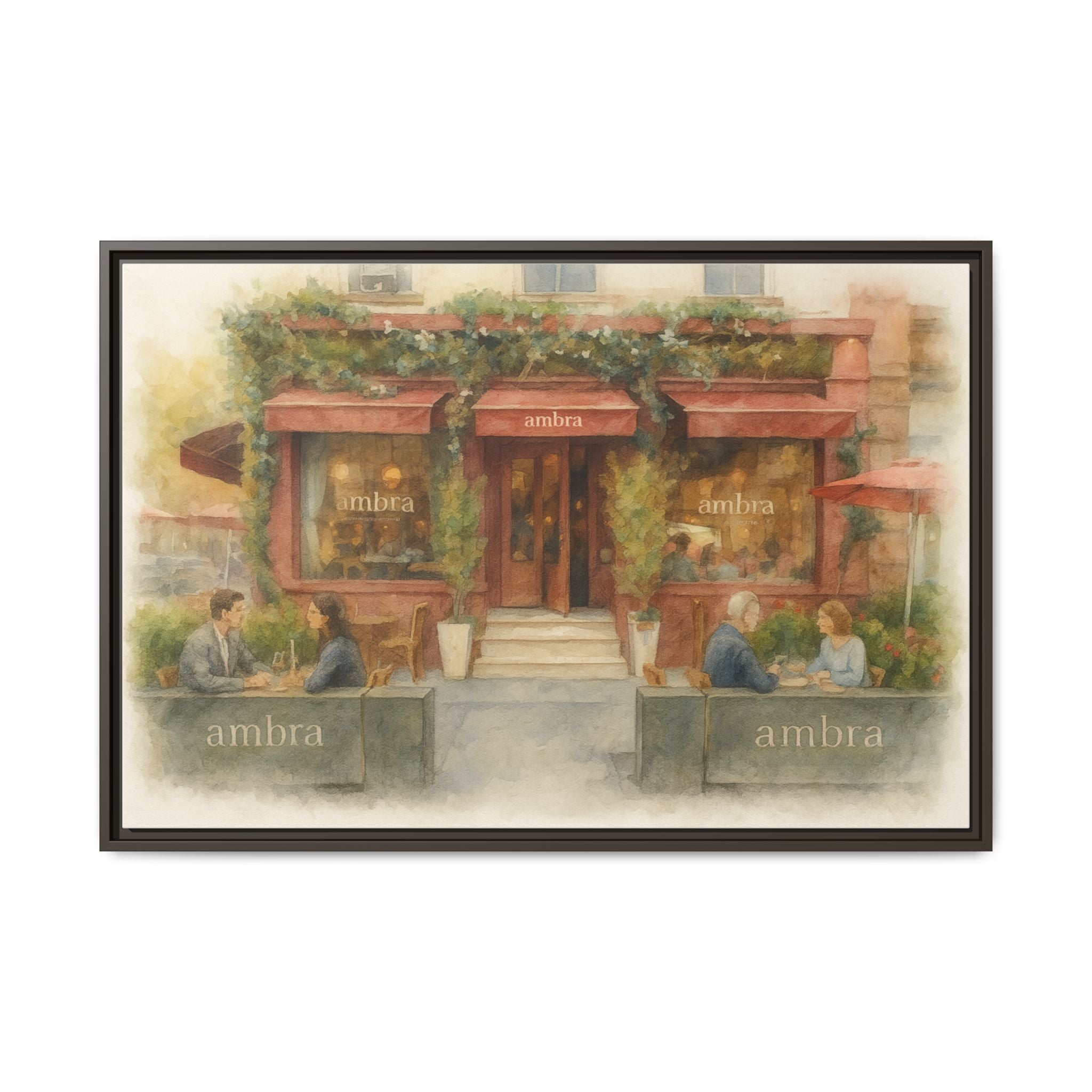 Ambra  — Restaurant Print | Matte Canvas + Wooden Frame
