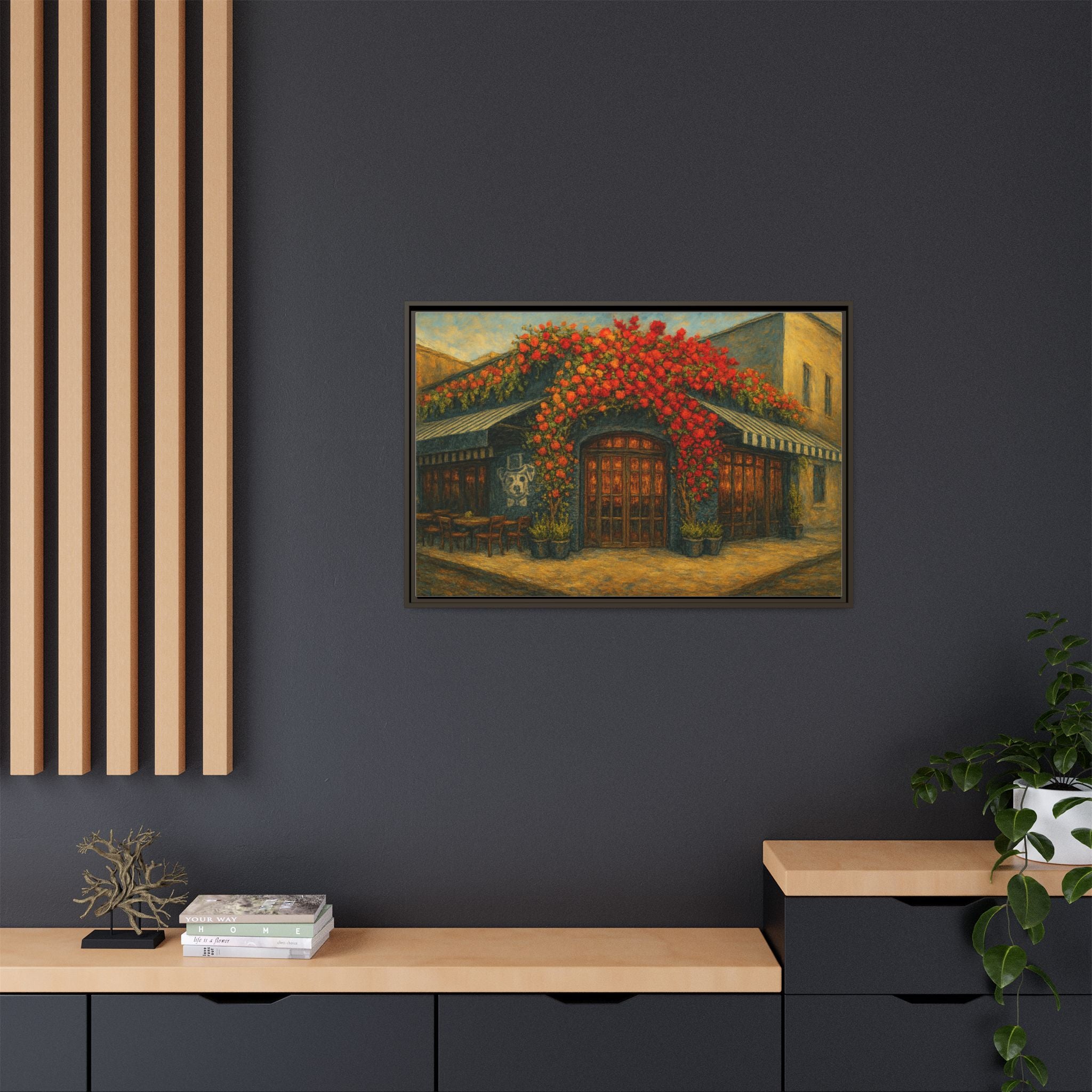 LouLou vintage restaurant painting framed wall decor