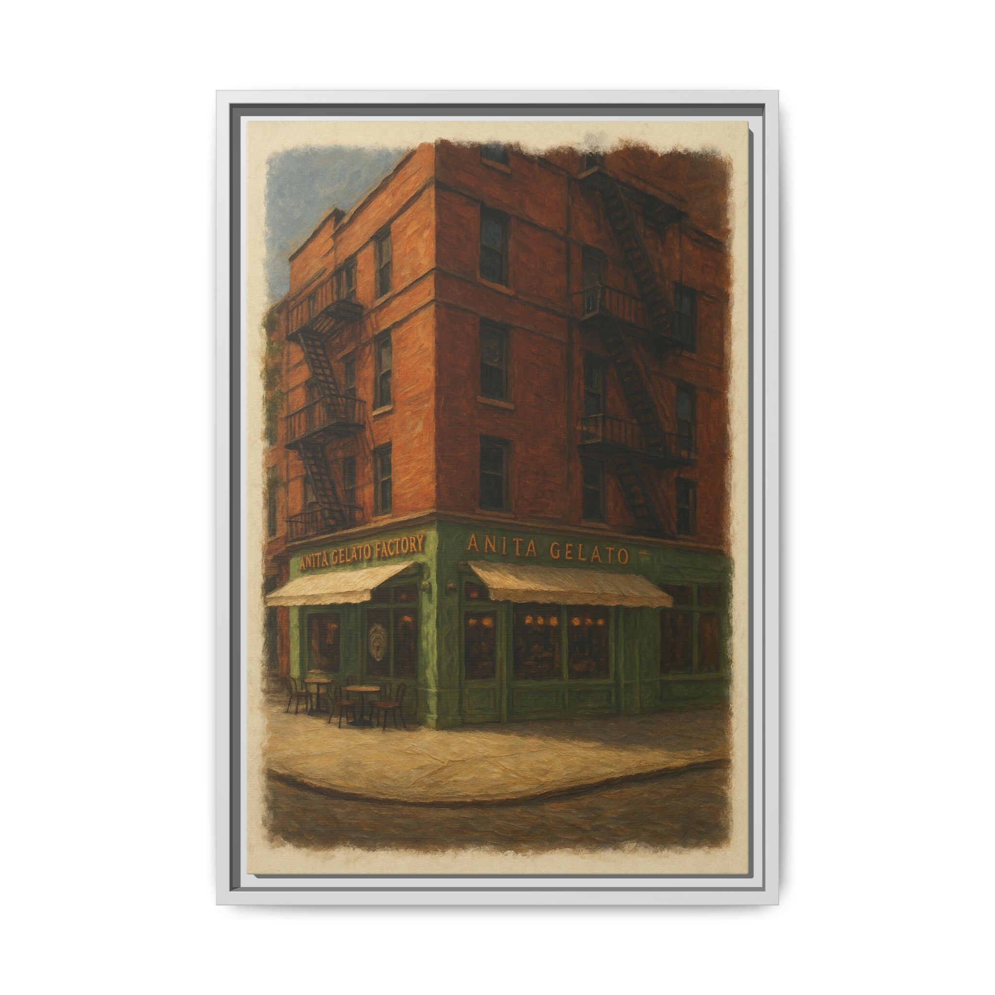 Anita Gelato — Restaurant Print | Matte Canvas + Wooden Frame