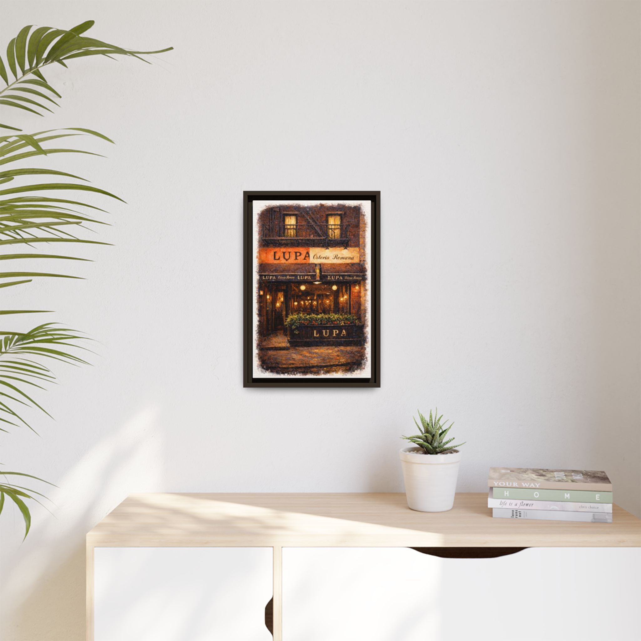Lupa Osteria Romana — Restaurant Print | Matte Canvas + Wooden Frame