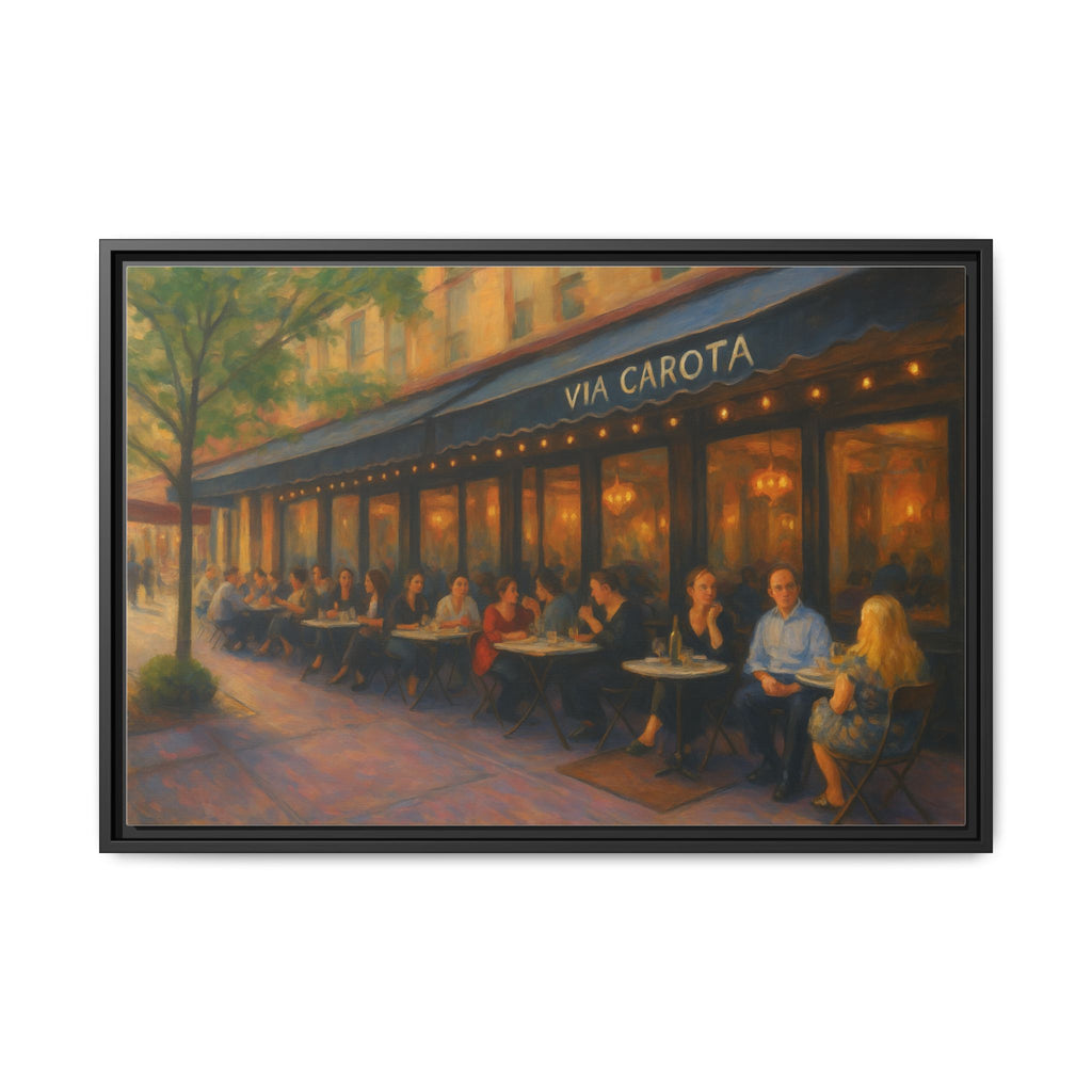 Via Carota — Restaurant Print | Matte Canvas + Wooden Frame