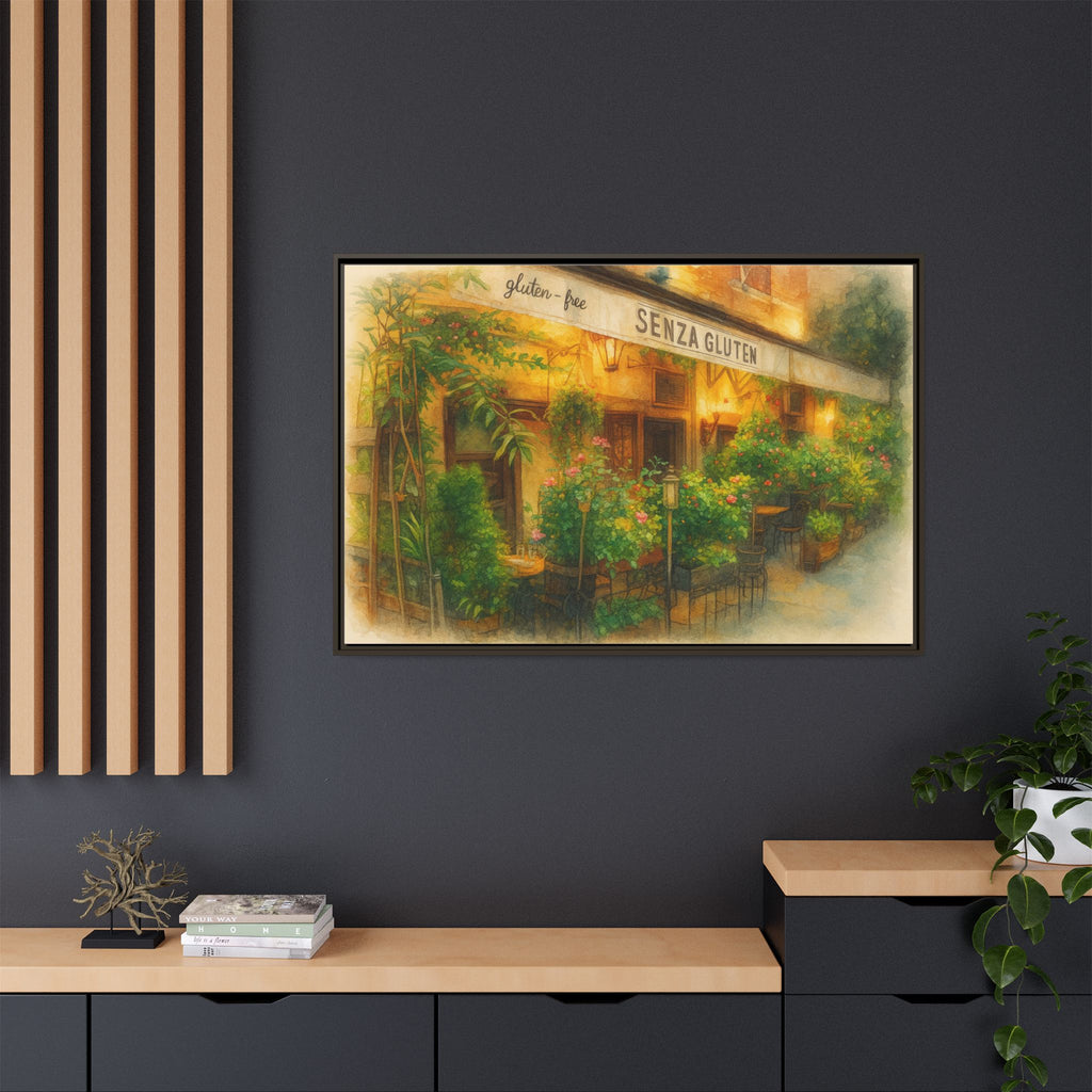 Senza Gluten — Restaurant Print | Matte Canvas + Wooden Frame