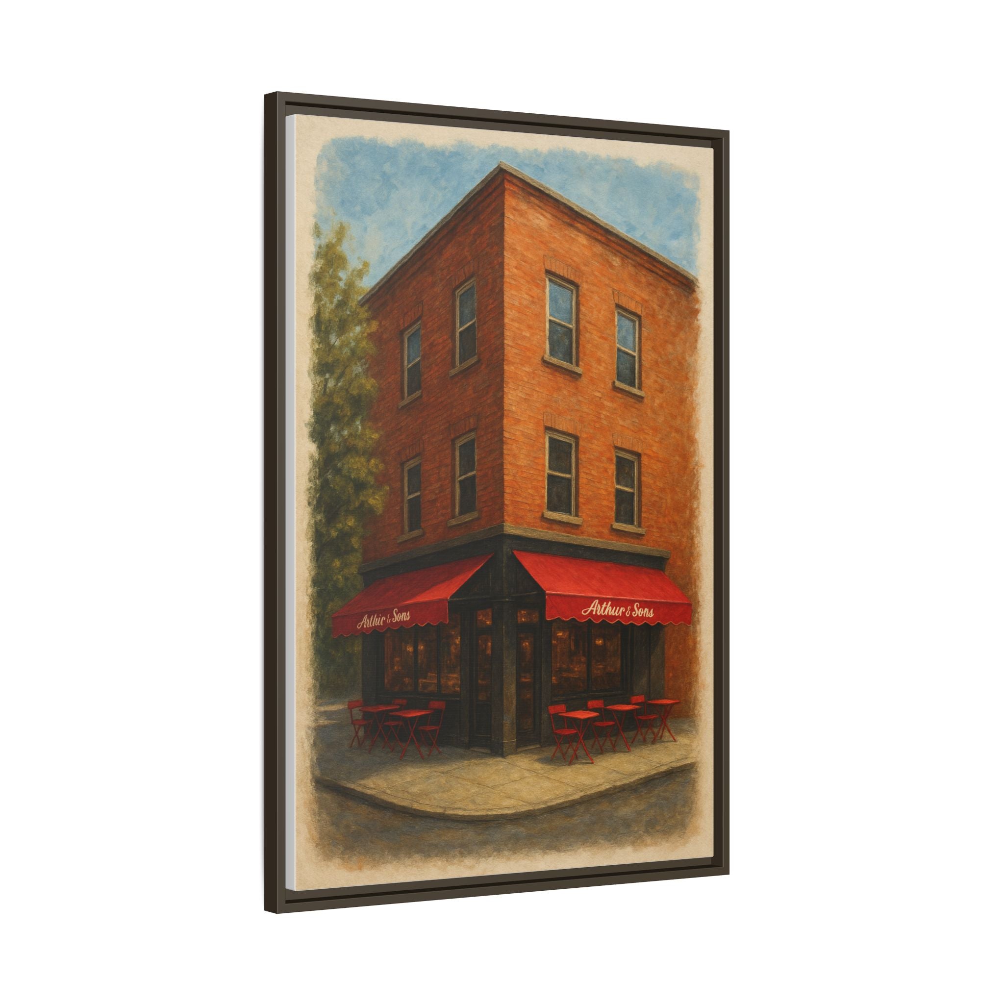 Arthur and Sons — Restaurant Print | Matte Canvas + Wooden Frame