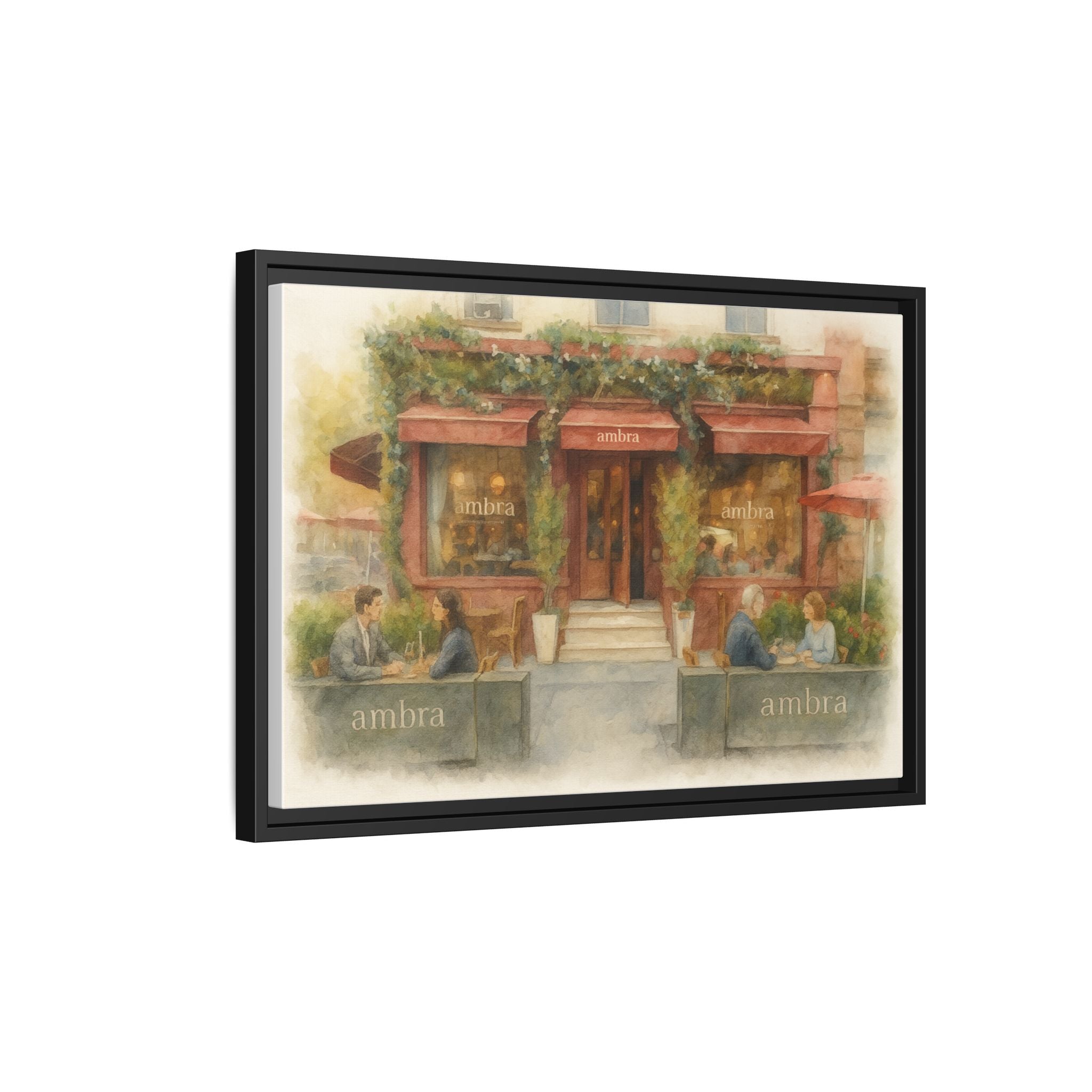 Ambra  — Restaurant Print | Matte Canvas + Wooden Frame