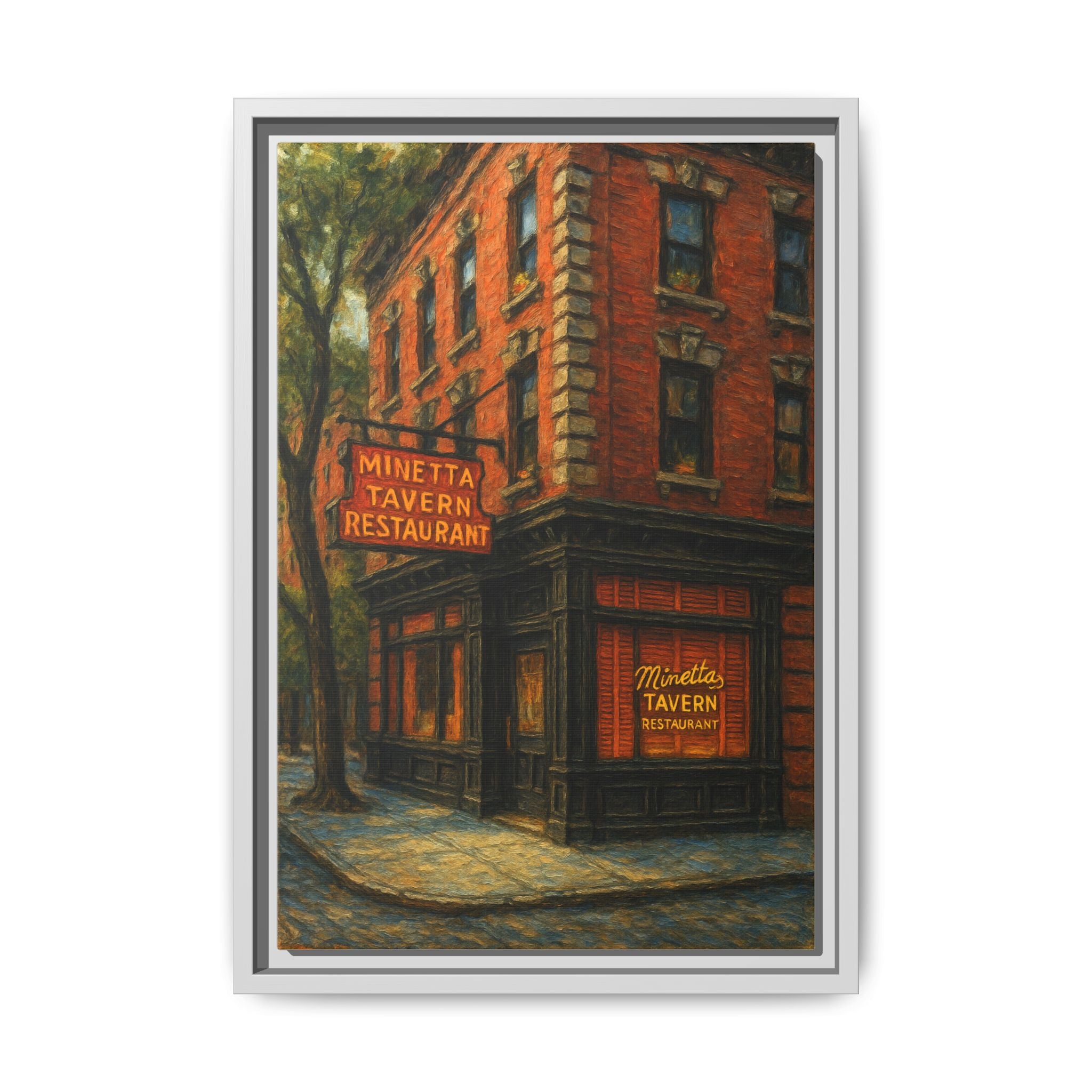 Minetta Tavern — Restaurant Print | Matte Canvas + Wooden Frame