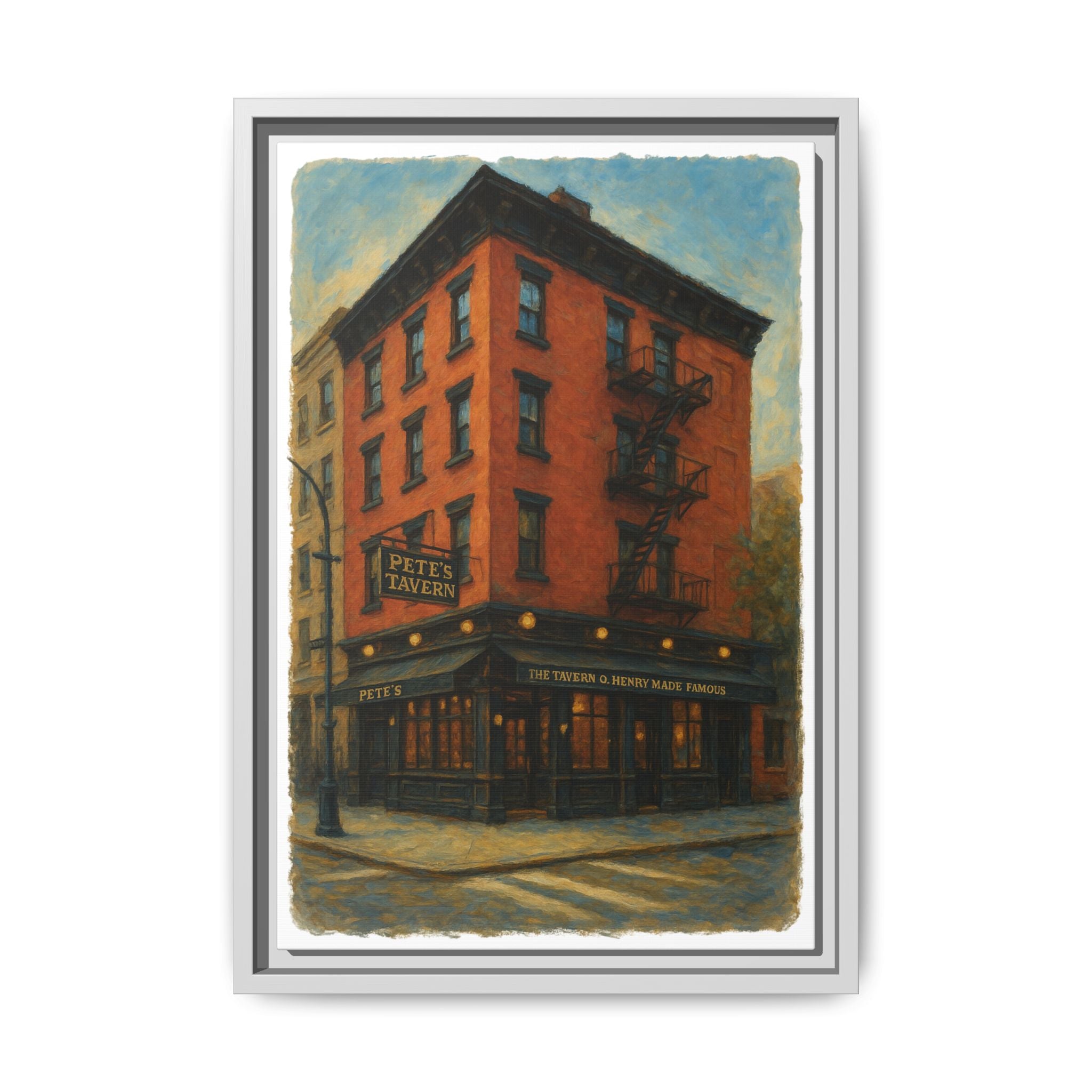 Pete's Tavern — Restaurant Print | Matte Canvas + Wooden Frame