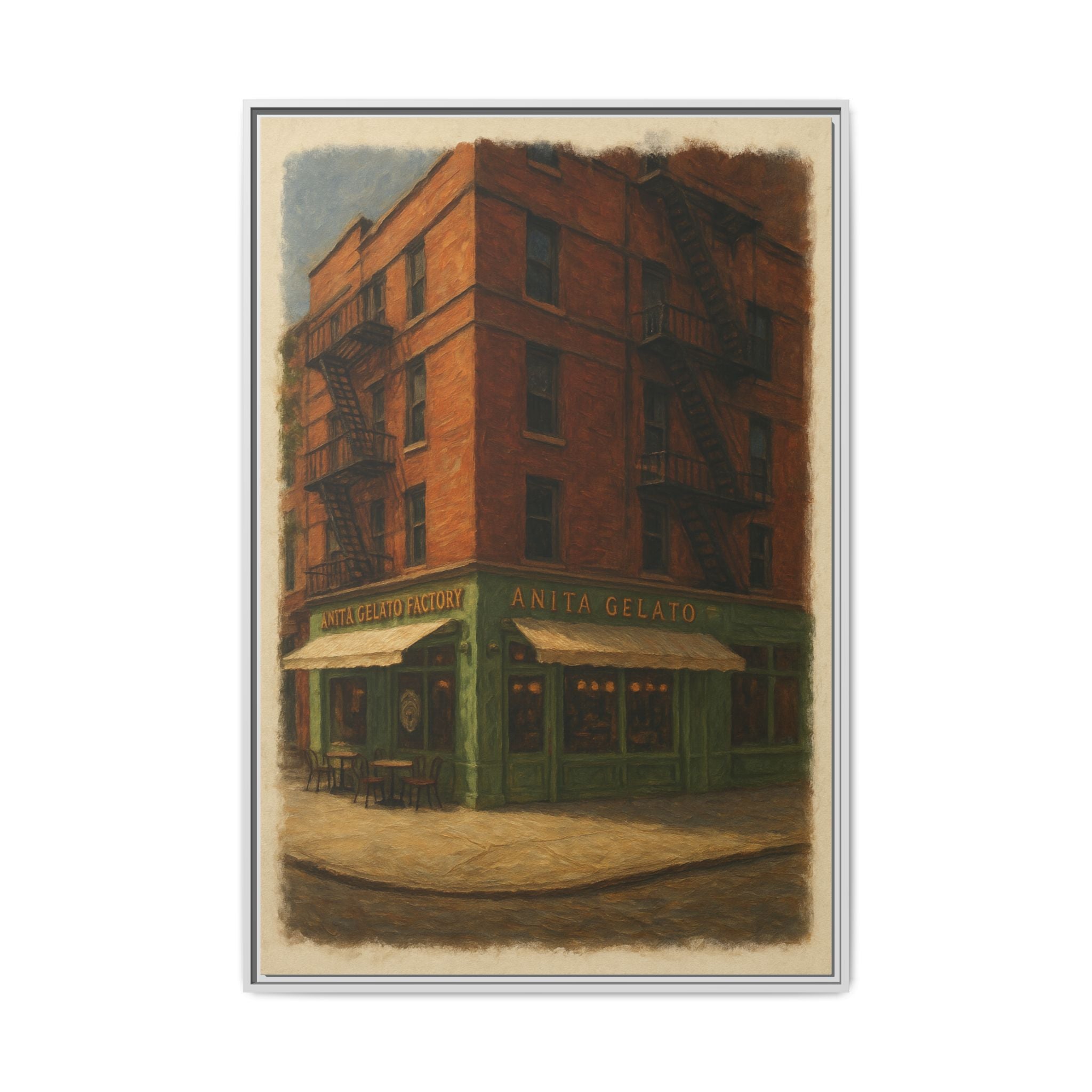 Anita Gelato — Restaurant Print | Matte Canvas + Wooden Frame