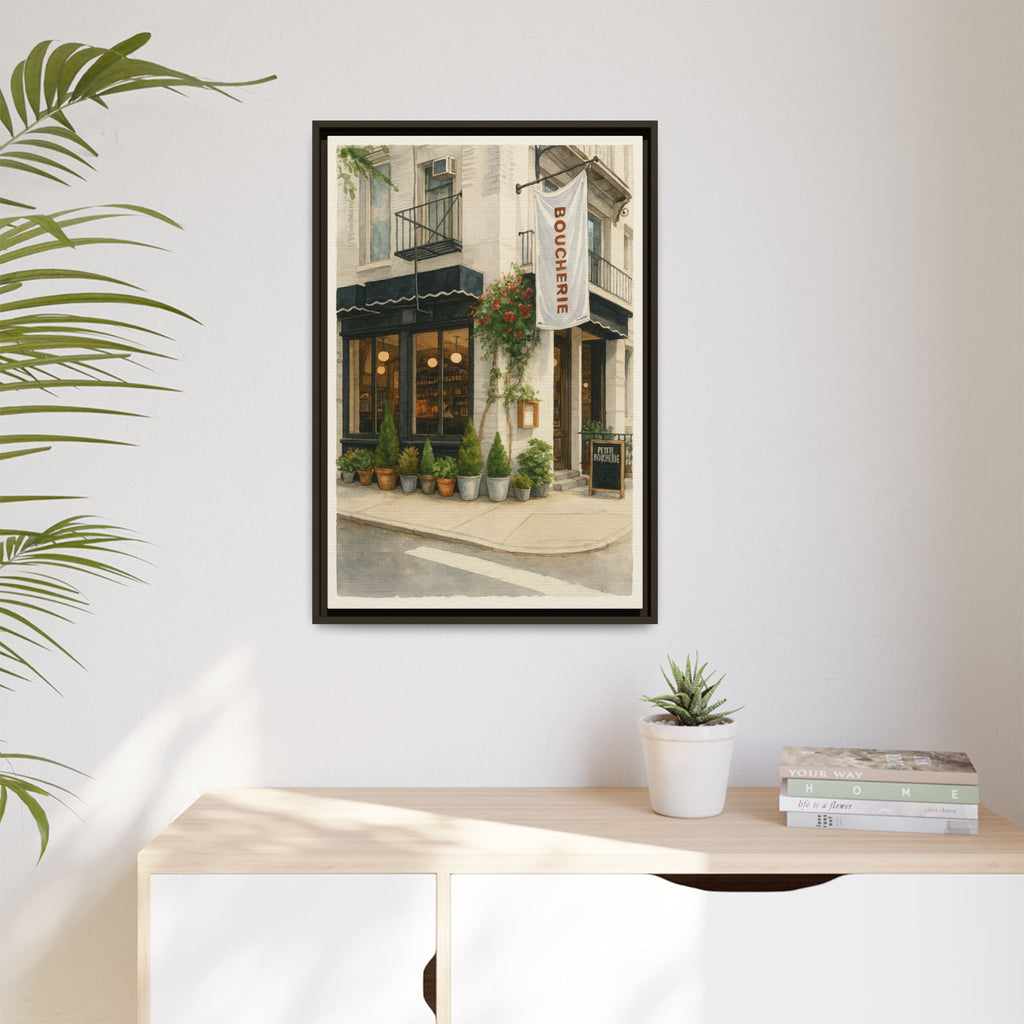 Petite Boucherie — Restaurant Print | Matte Canvas + Wooden Frame