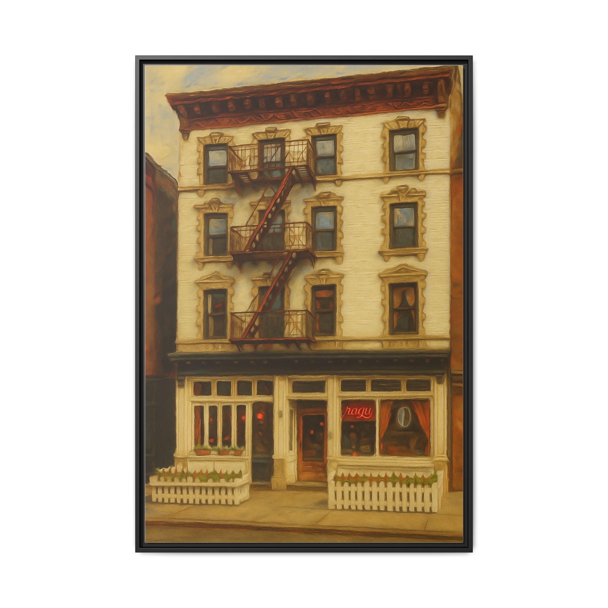 Frank — Restaurant Print | Matte Canvas + Wooden Frame