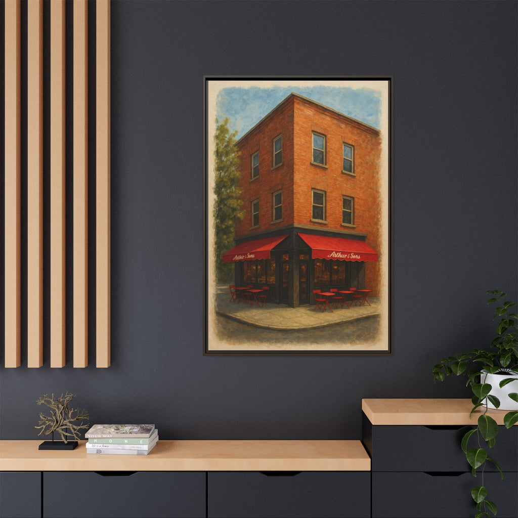 Arthur and Sons — Restaurant Print | Matte Canvas + Wooden Frame