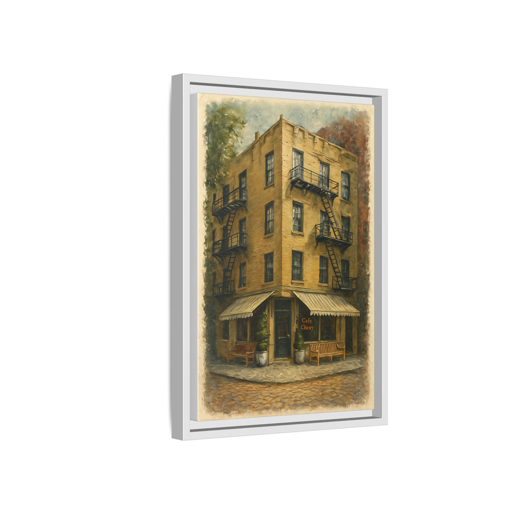 Cafe Cluny — Restaurant Print | Matte Canvas + Wooden Frame