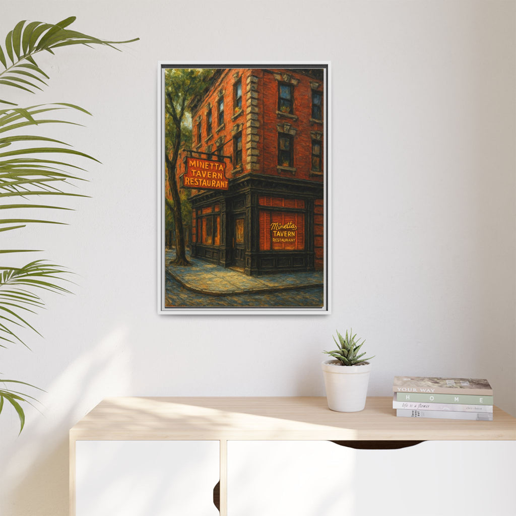 Minetta Tavern — Restaurant Print | Matte Canvas + Wooden Frame