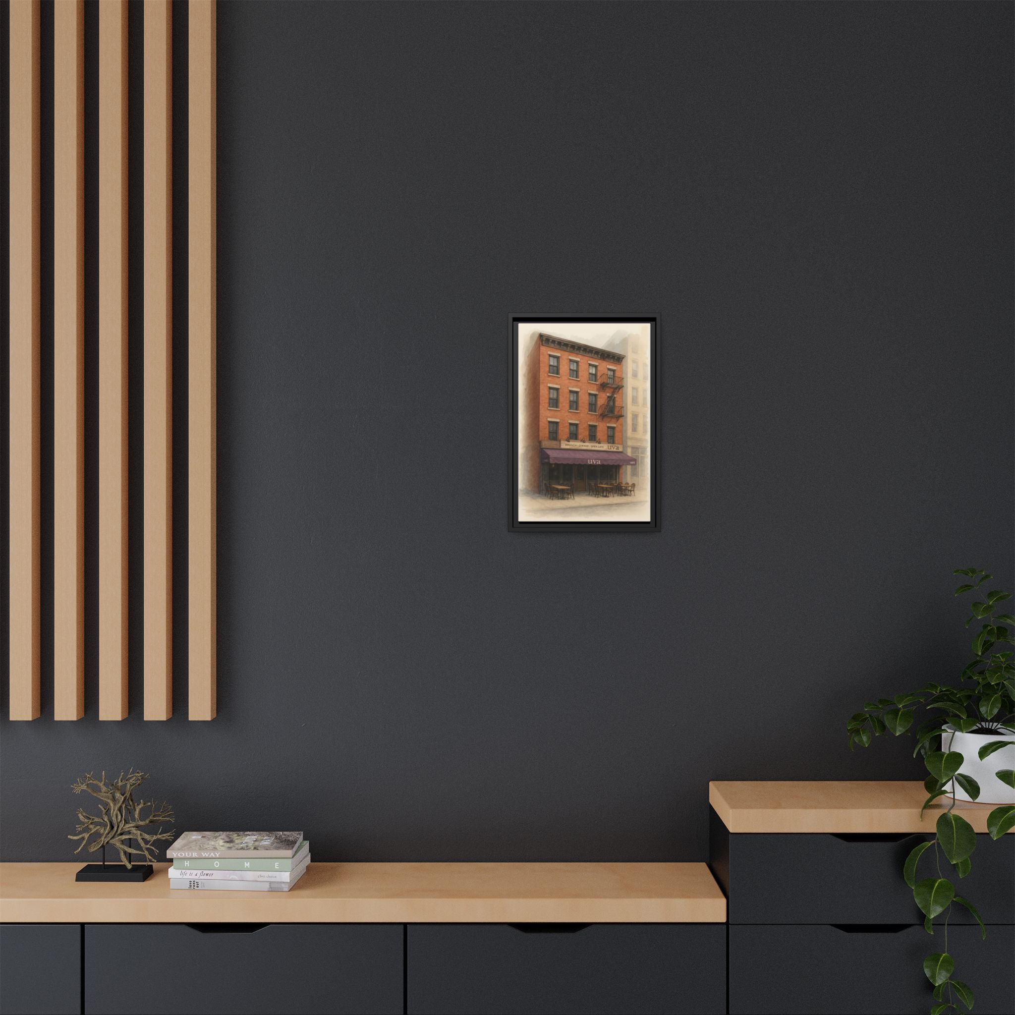 Uva Restaurant Print — Restaurant Print | Matte Canvas + Wooden Frame