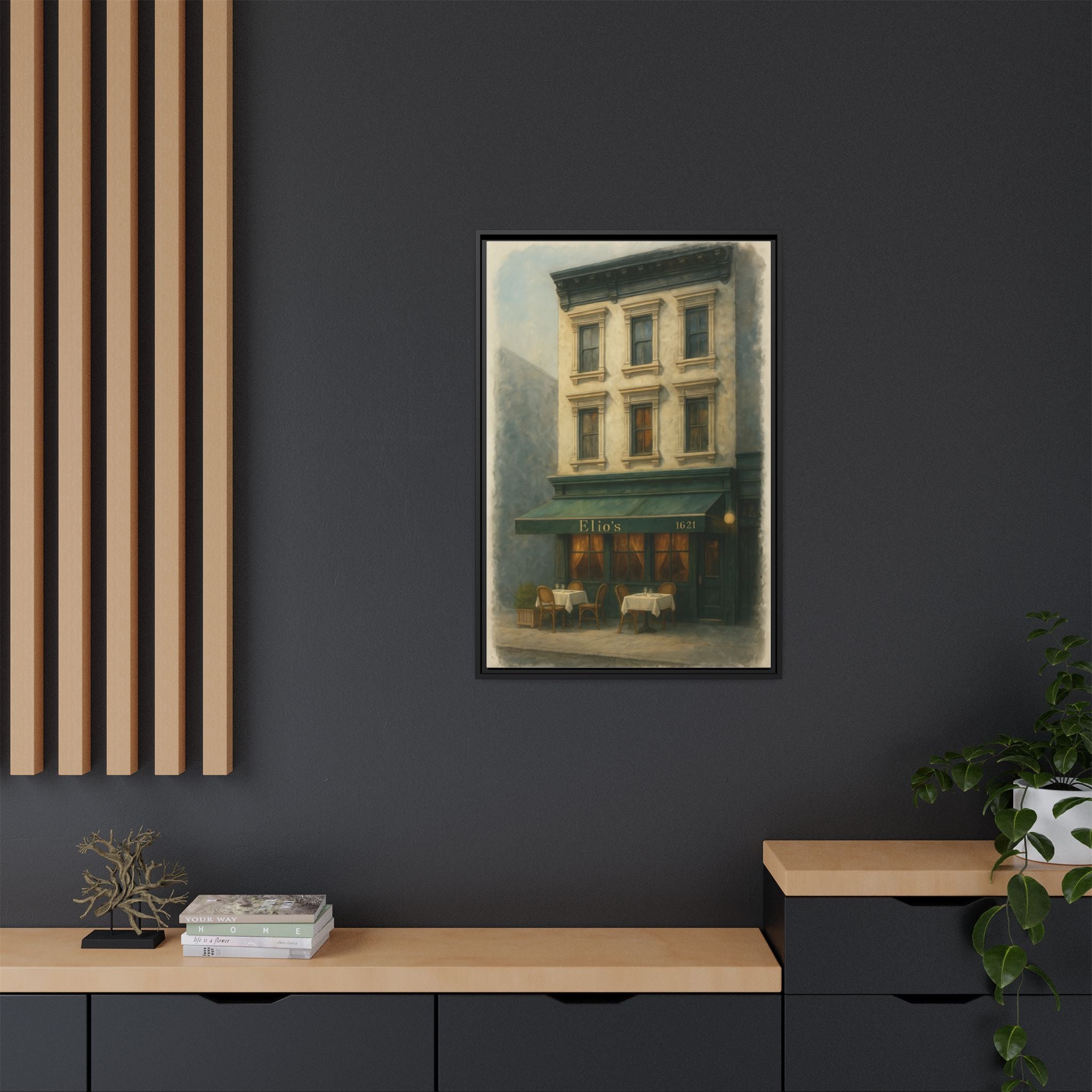 Elios Restaurant — Restaurant Print | Matte Canvas + Wooden Frame