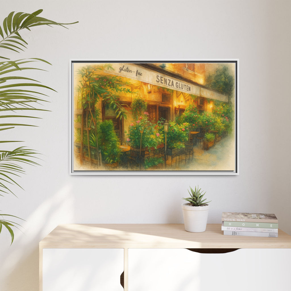 Senza Gluten — Restaurant Print | Matte Canvas + Wooden Frame