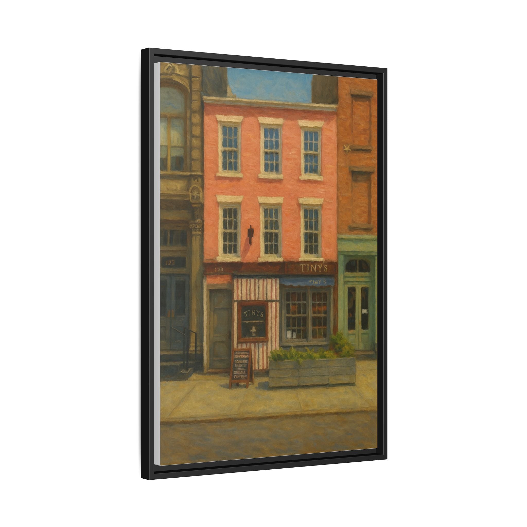 Tiny's & The Bar Upstairs — Restaurant Print | Matte Canvas + Wooden Frame
