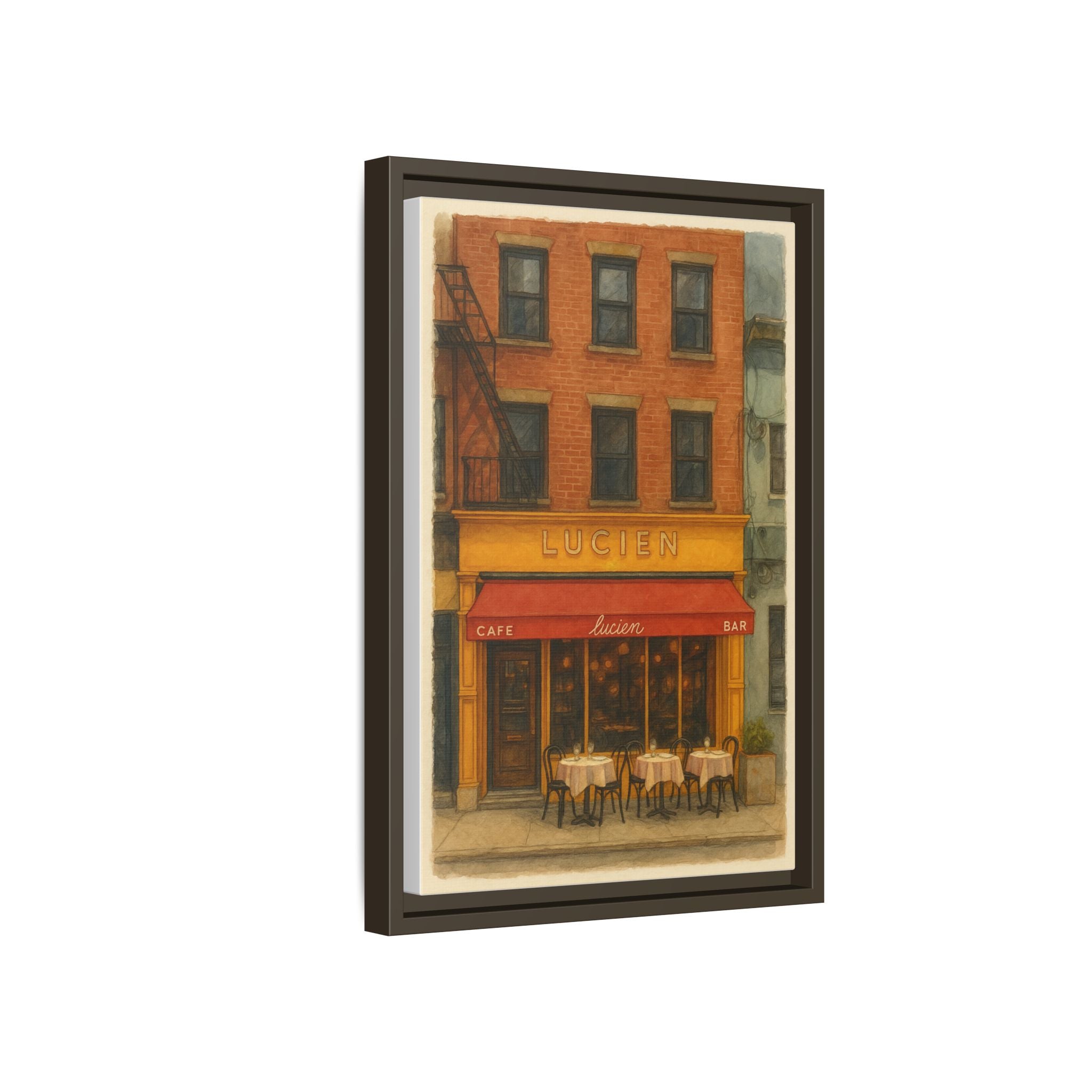 Lucien Restaurant — Restaurant Print | Matte Canvas + Wooden Frame
