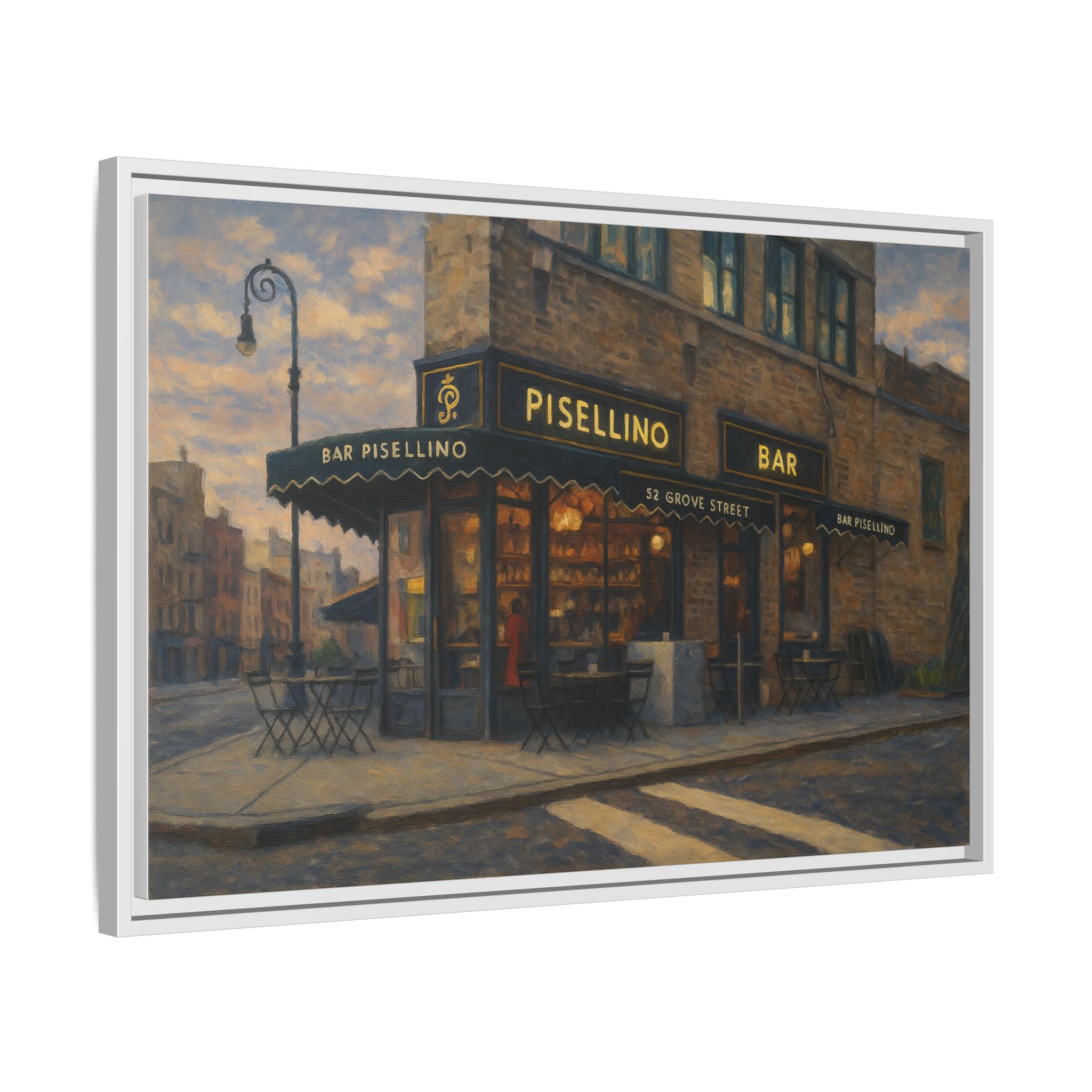 Bar Pisellino — Restaurant Print | Matte Canvas + Wooden Frame