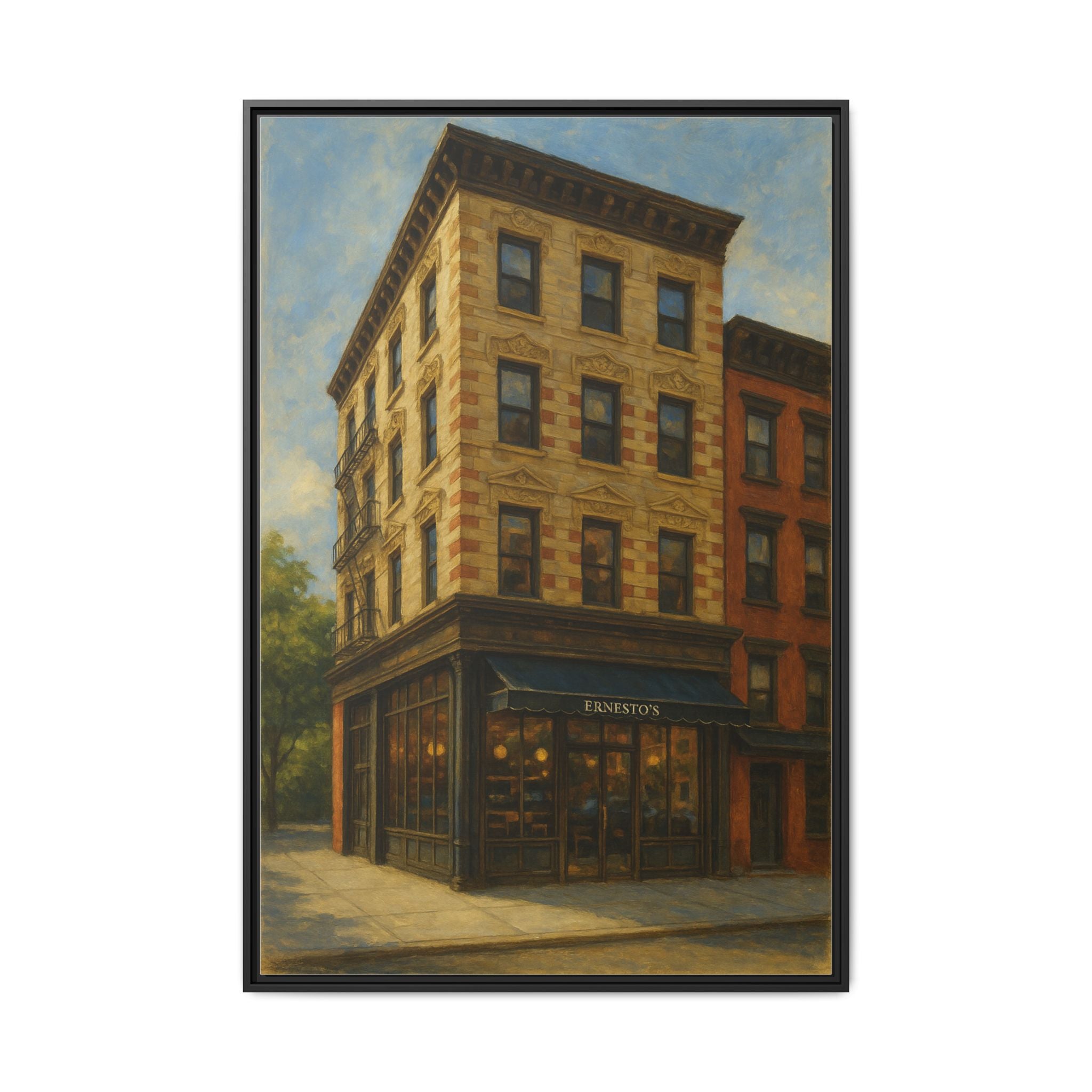 Ernesto's — Restaurant Print | Matte Canvas + Wooden Frame