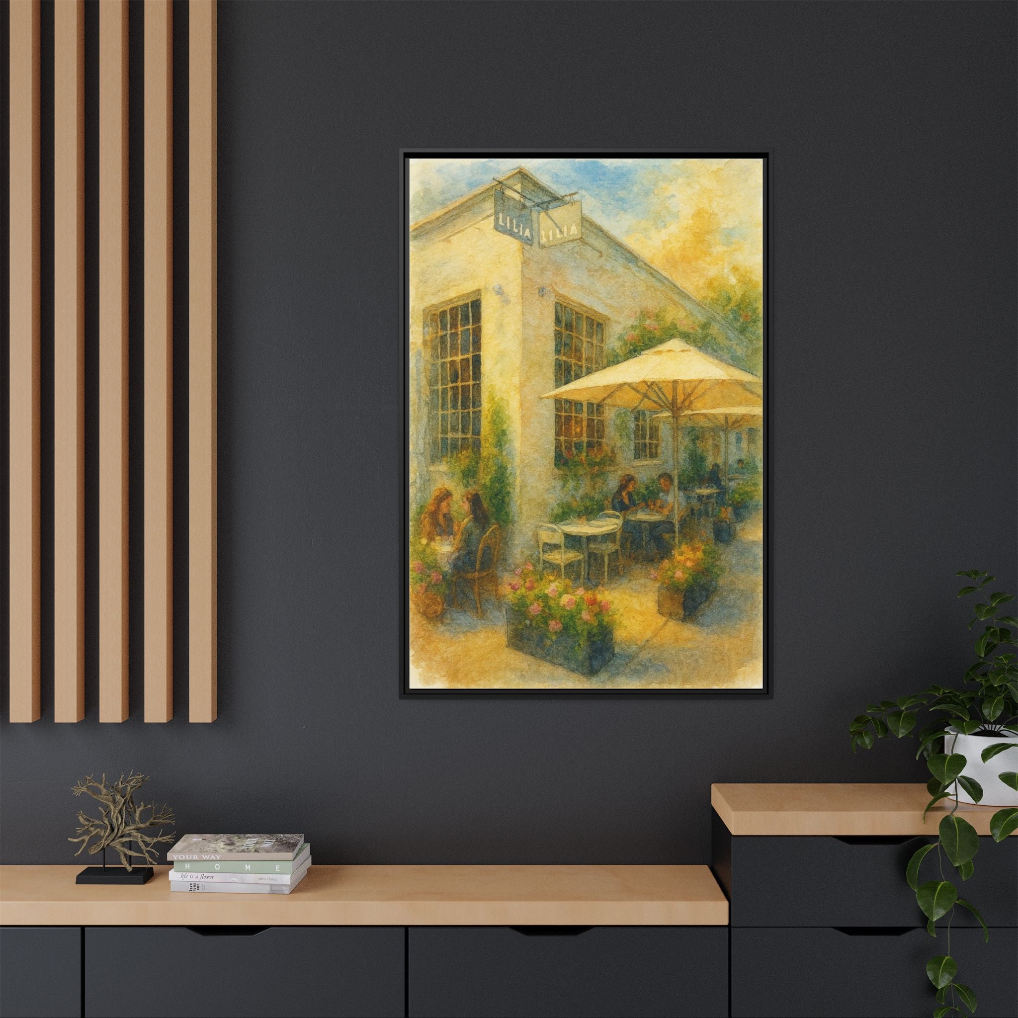 Lilia — Restaurant Print | Matte Canvas + Wooden Frame
