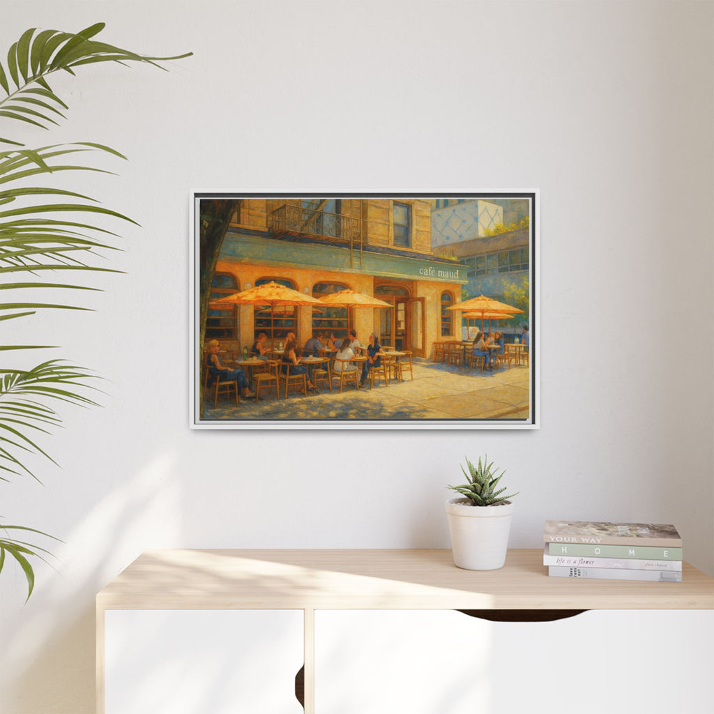 Café Maud — Restaurant Print | Matte Canvas + Wooden Frame