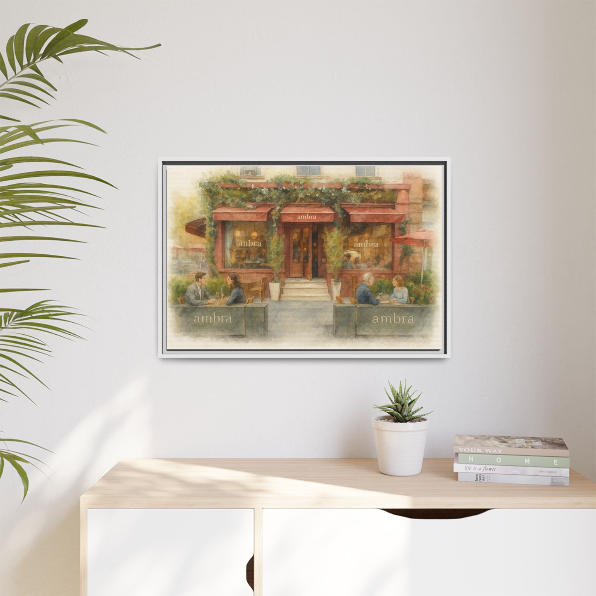 Ambra  — Restaurant Print | Matte Canvas + Wooden Frame