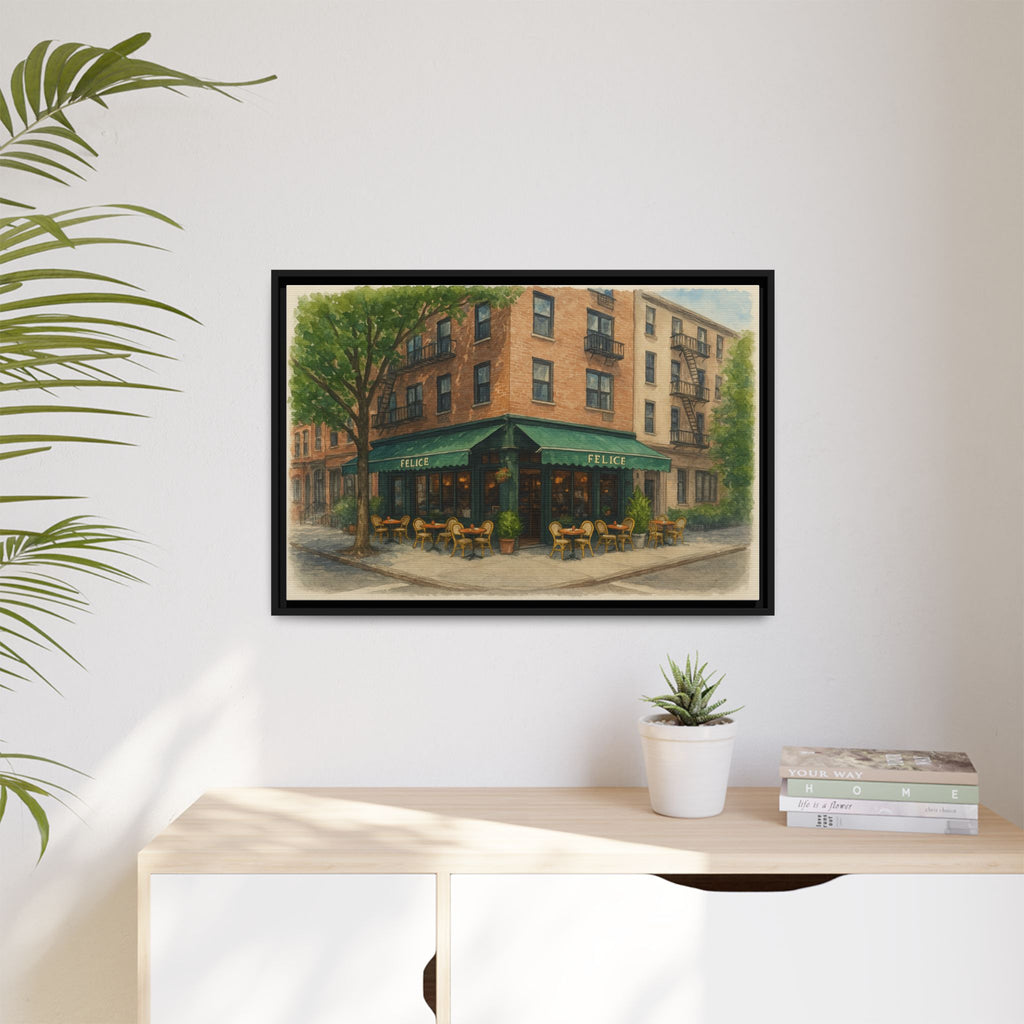 Felice — Restaurant Print | Matte Canvas + Wooden Frame