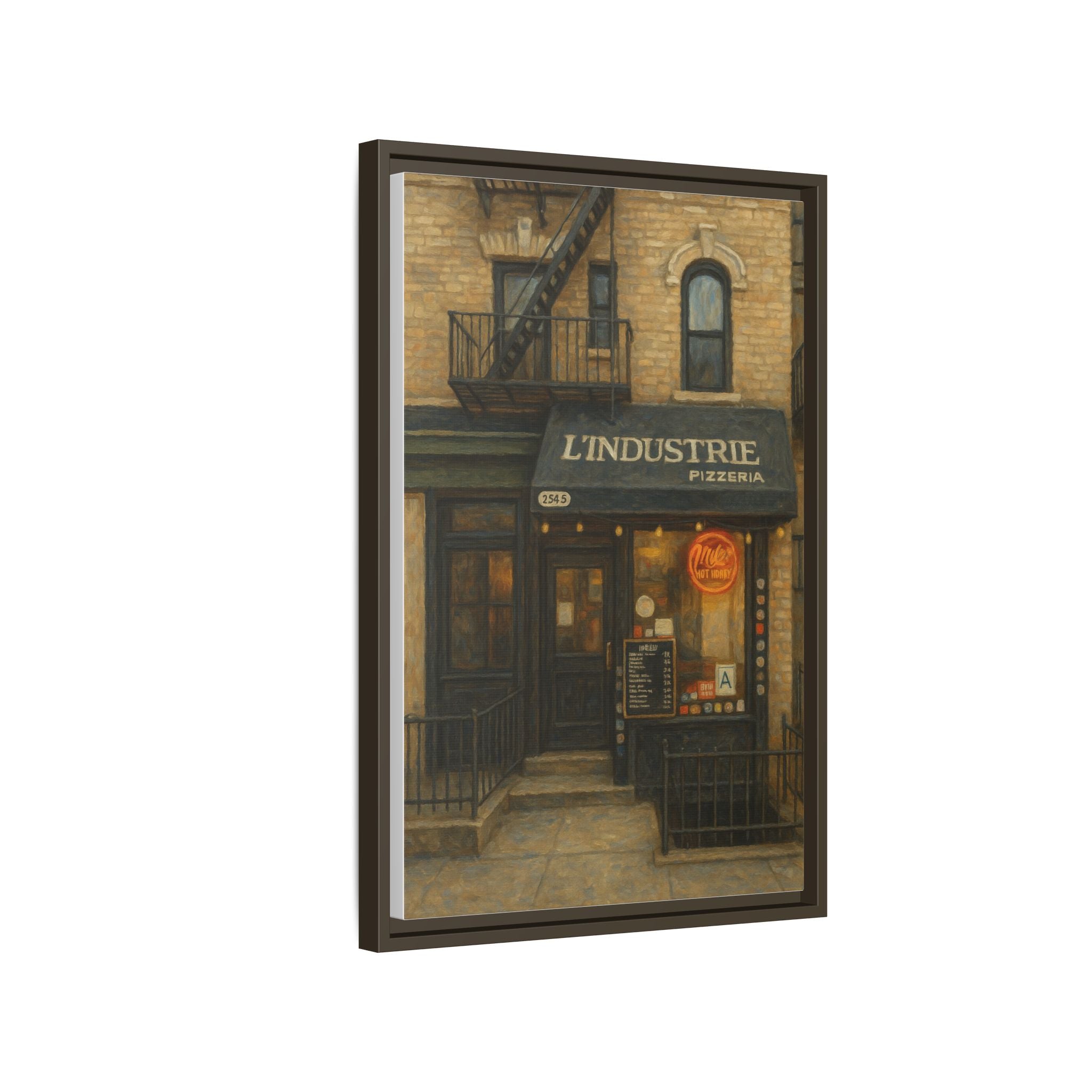 L'Industrie Pizza — Restaurant Print | Matte Canvas + Wooden Frame