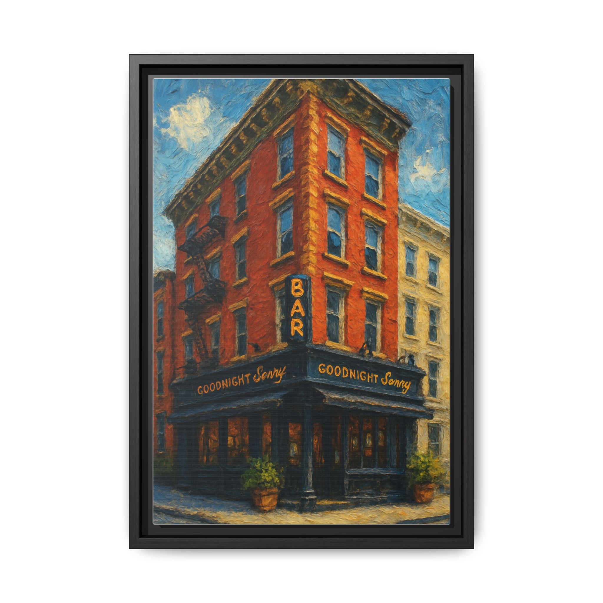 Goodnight Sonny — Restaurant Print | Matte Canvas + Wooden Frame