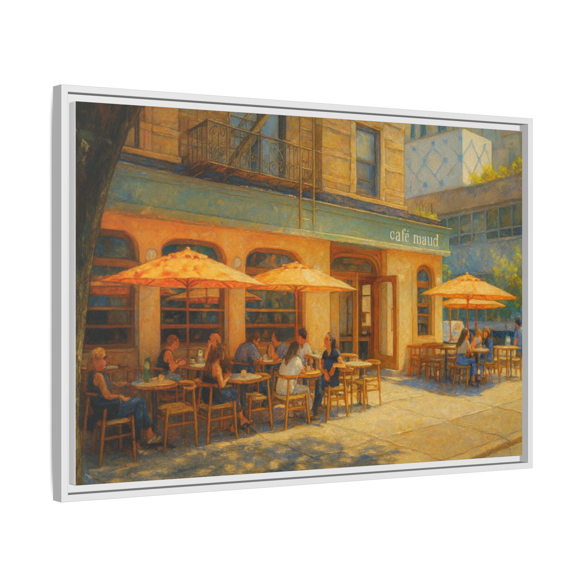 Café Maud — Restaurant Print | Matte Canvas + Wooden Frame