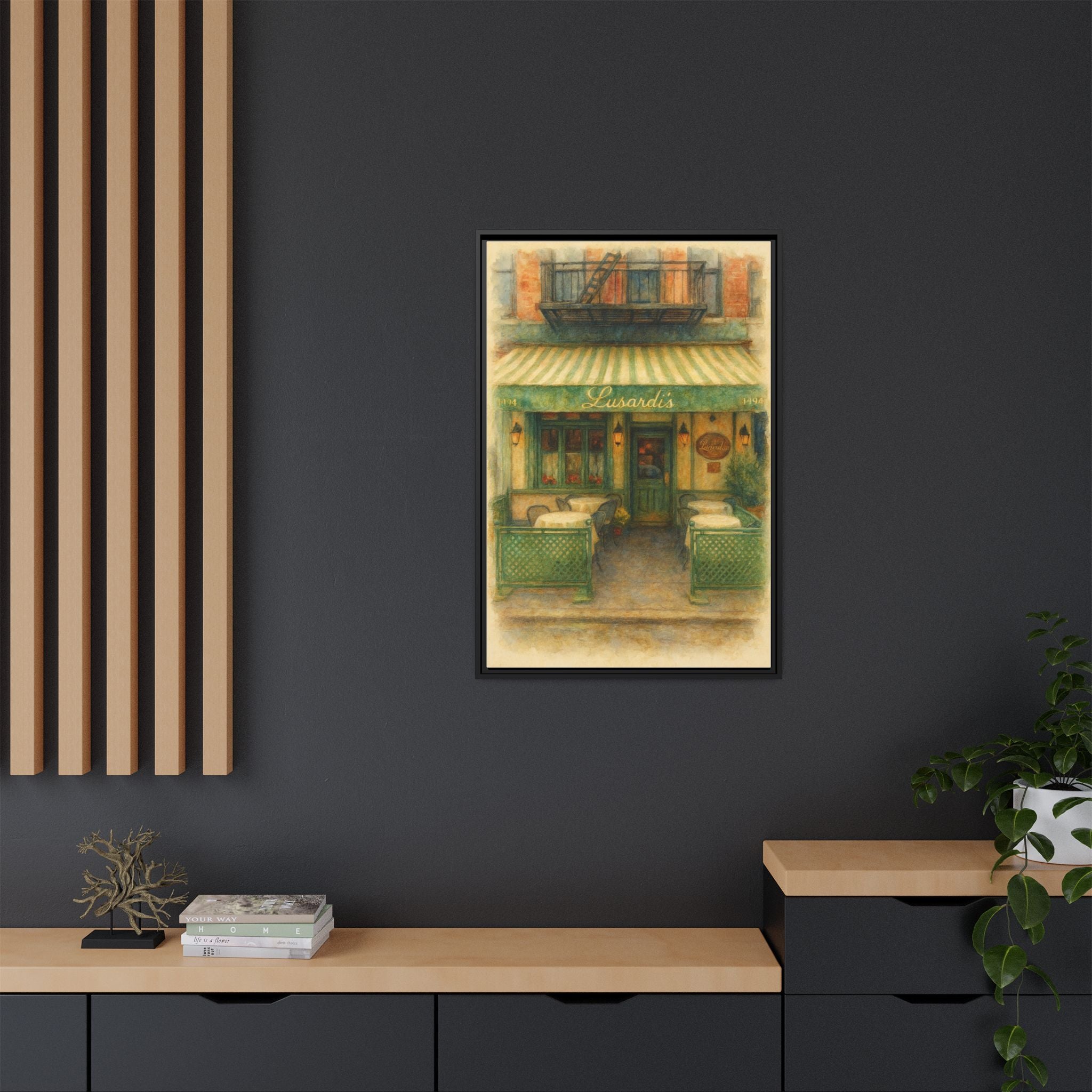 Lusardi's — Restaurant Print | Matte Canvas + Wooden Frame