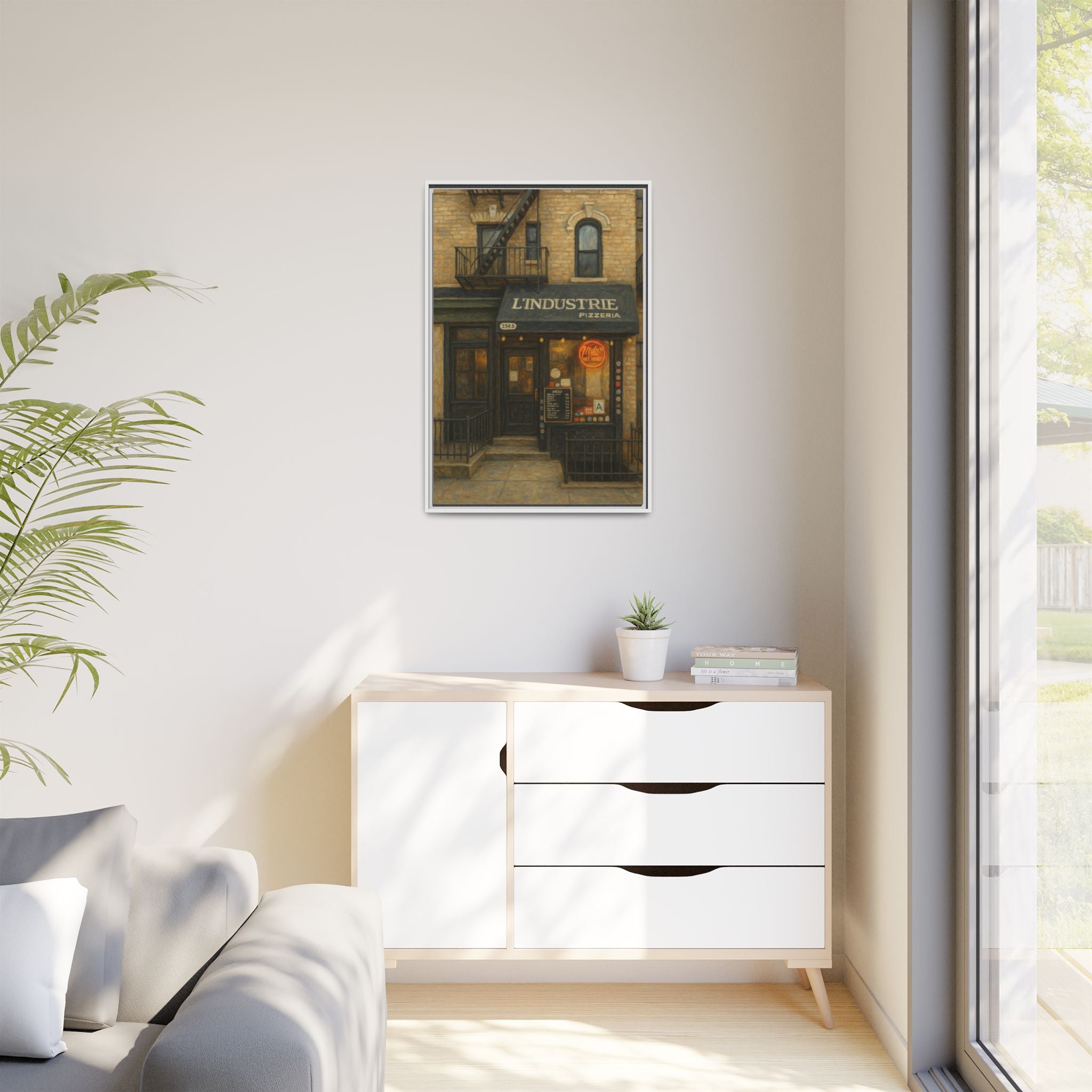 L'Industrie Pizza — Restaurant Print | Matte Canvas + Wooden Frame