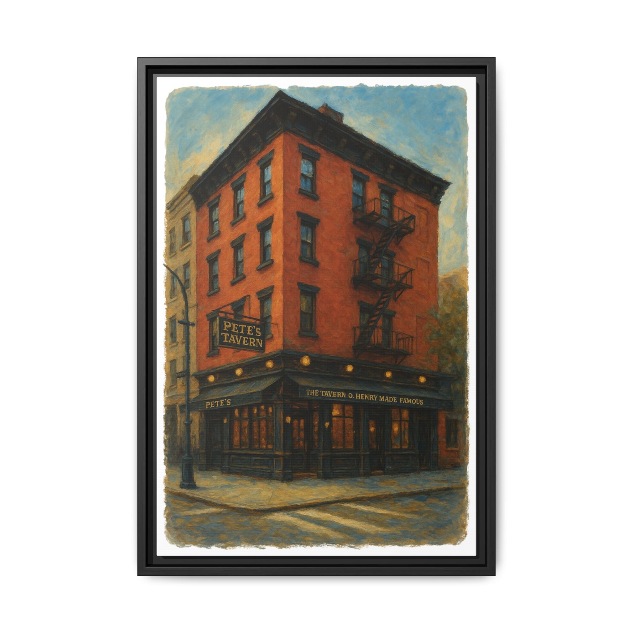 Pete's Tavern — Restaurant Print | Matte Canvas + Wooden Frame