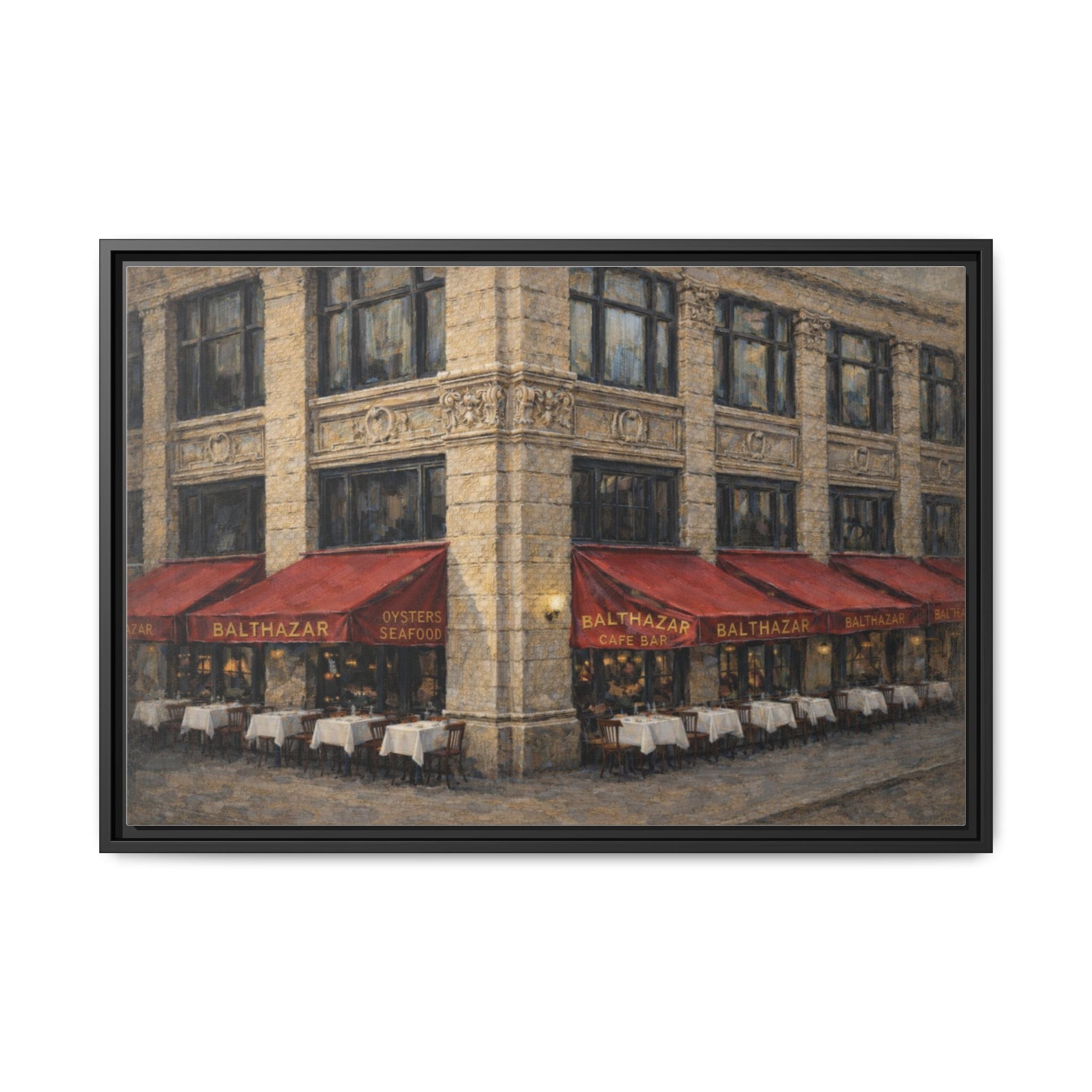 Balthazar — Restaurant Print | Matte Canvas + Wooden Frame