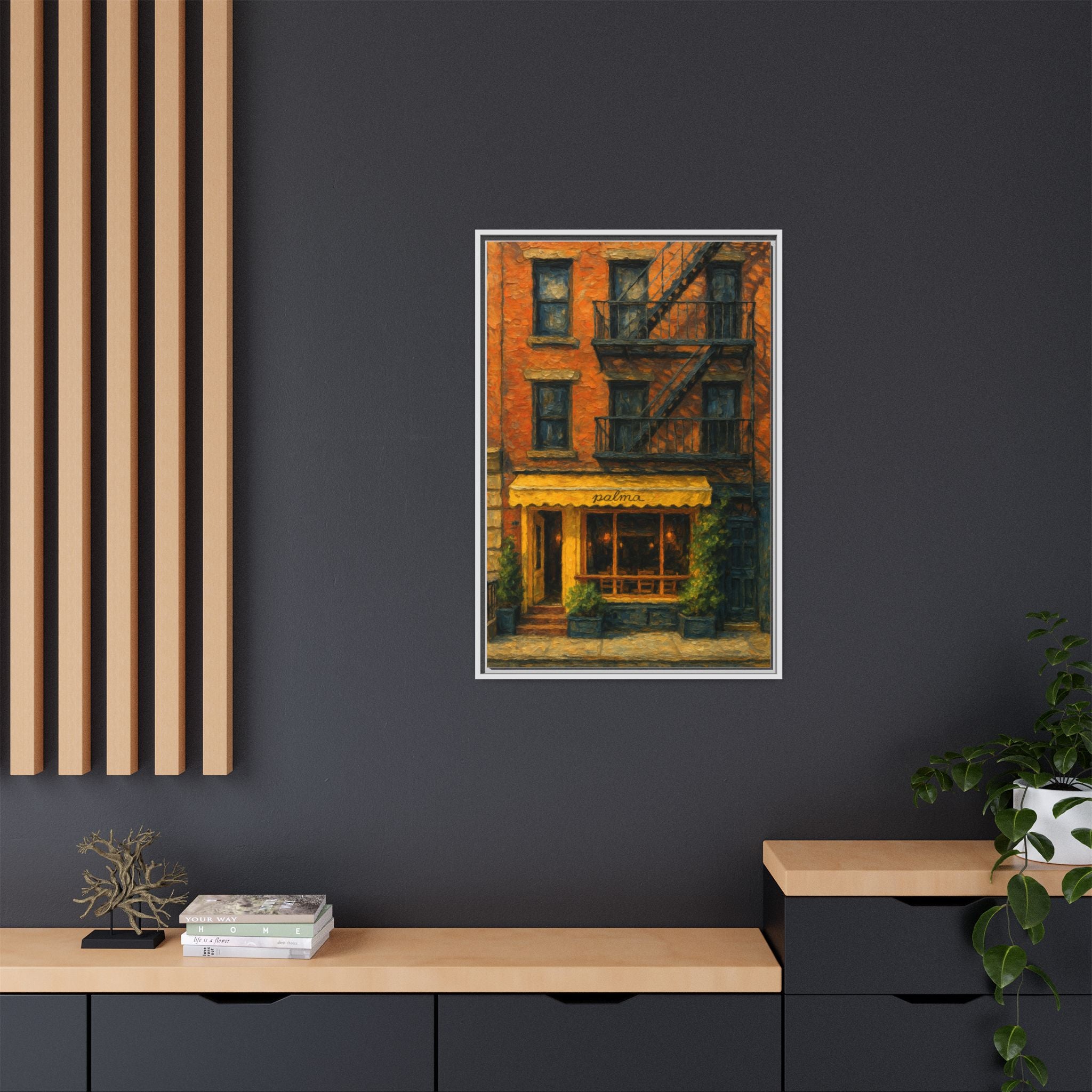 Palma II — Restaurant Print | Matte Canvas + Wooden Frame