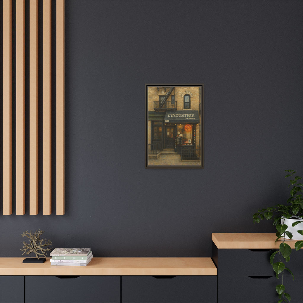 L'Industrie Pizza — Restaurant Print | Matte Canvas + Wooden Frame