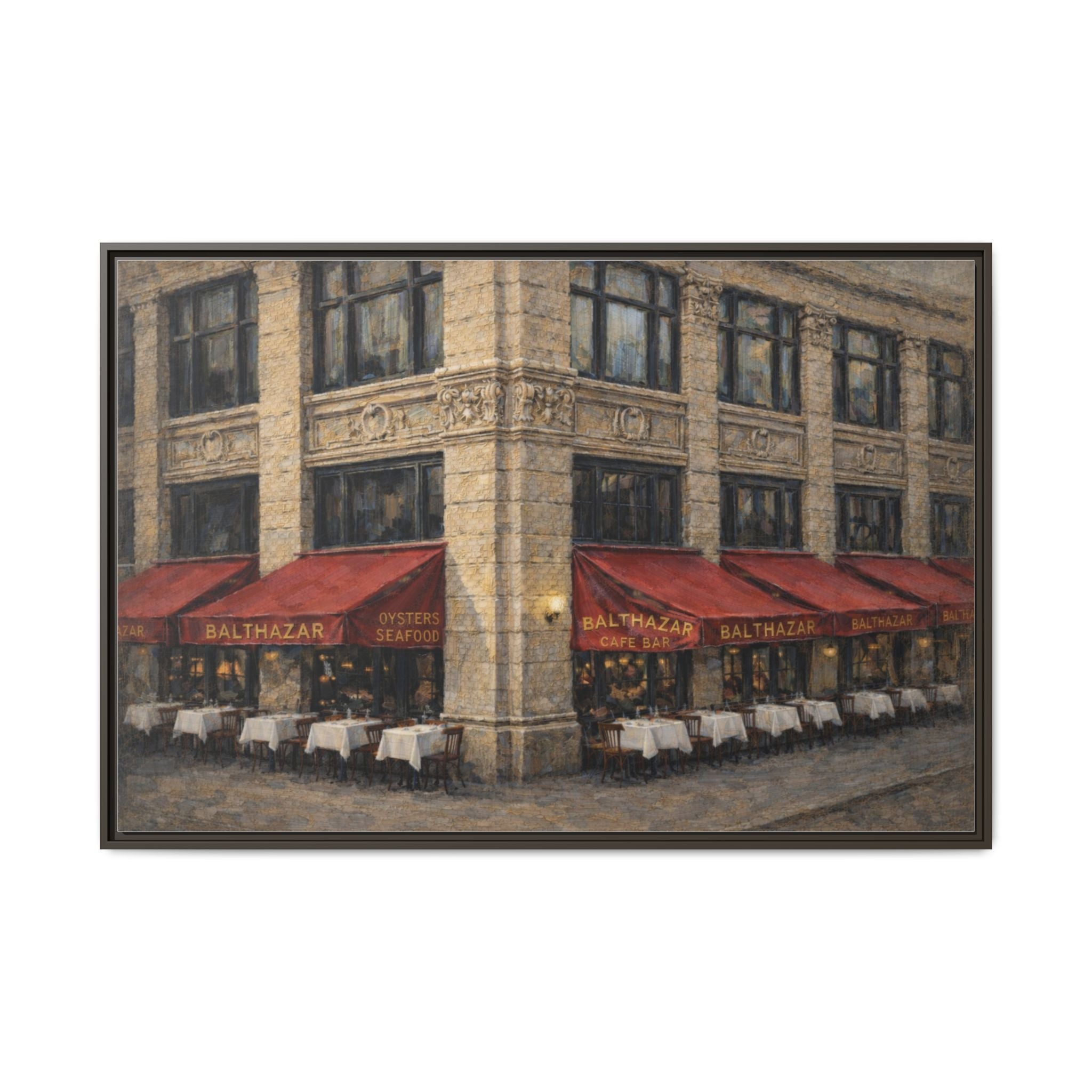Balthazar — Restaurant Print | Matte Canvas + Wooden Frame